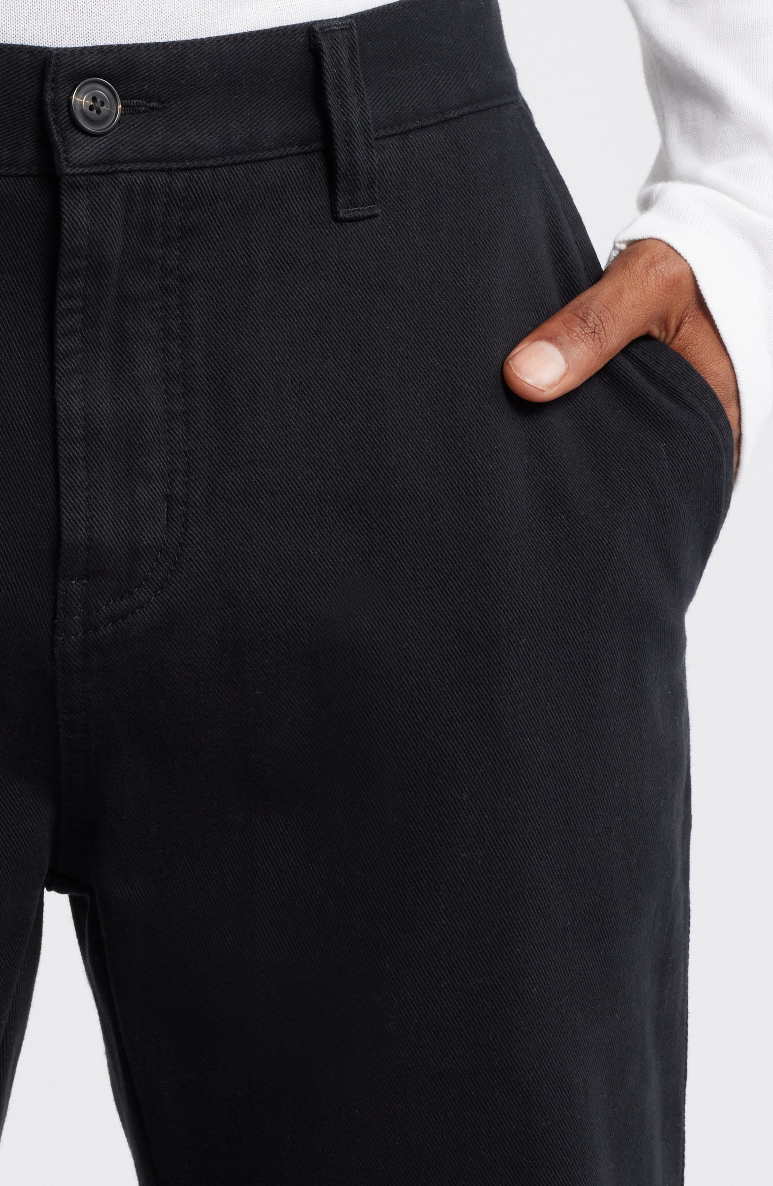 HUGO Zeebo Flat Front Cotton Twill Chinos in Black at Nordstrom - 4