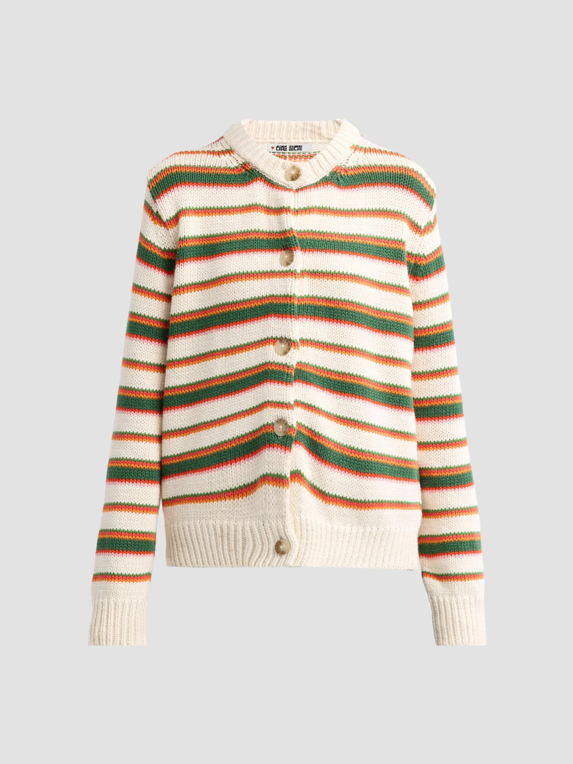 Women's Lorene Striped Cotton Cardigan - Venice Stripe - 1