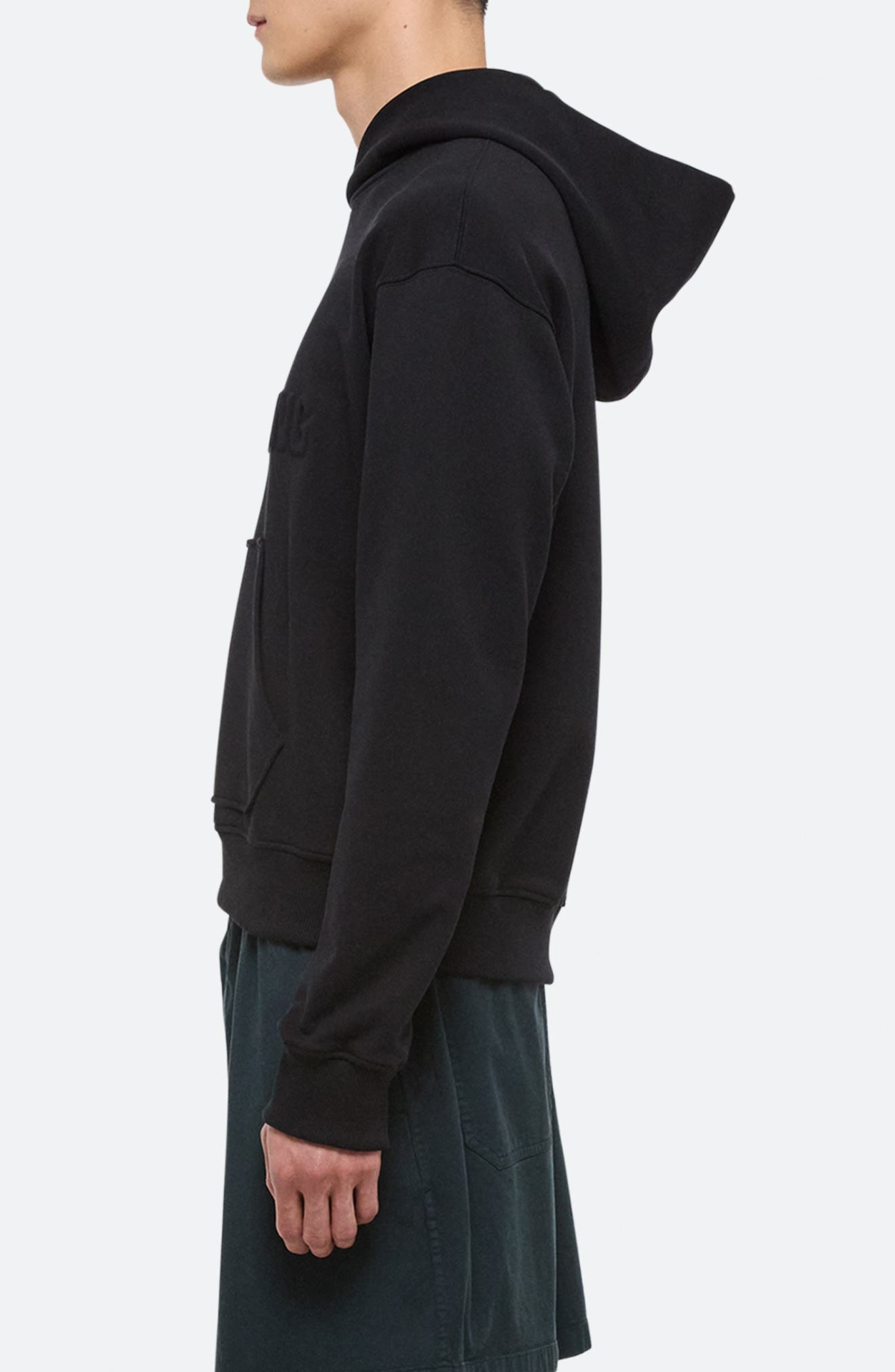 Helmut Lang Embossed Studio Logo Hoodie in Black at Nordstrom - 3