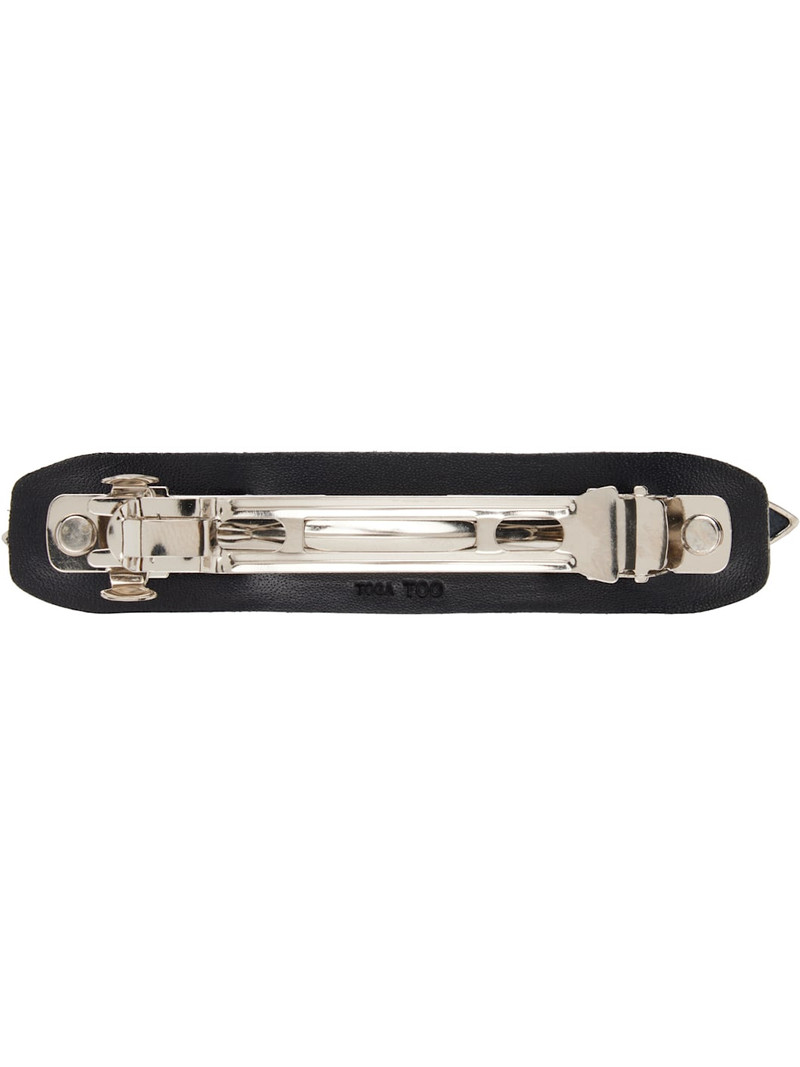 TOGA PULLA Black Small Metal Leather Hair Clip outlook