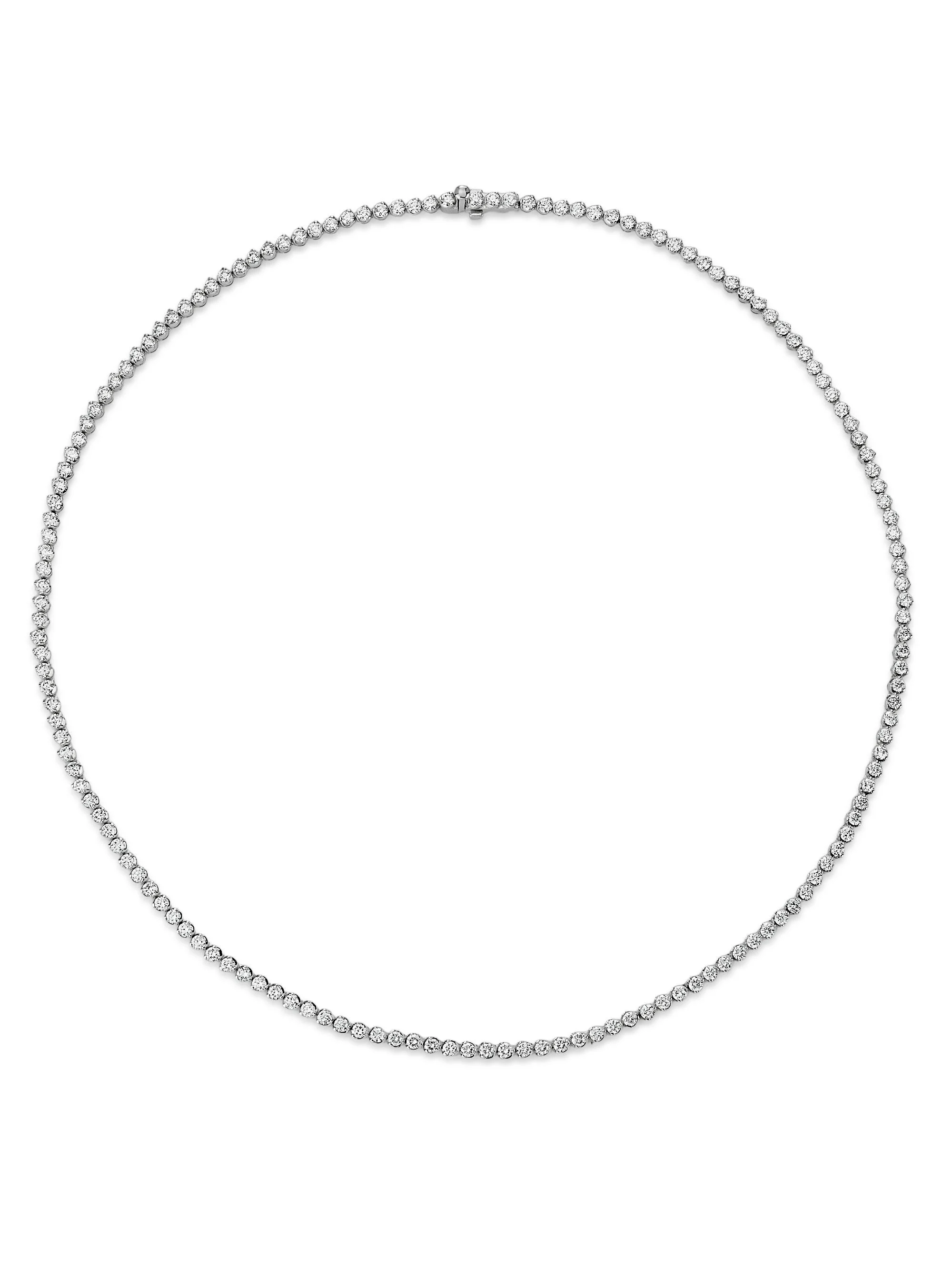 Women's 18K Yellow Gold & 5.10 TCW Diamond Tennis Necklace - White Gold - 1