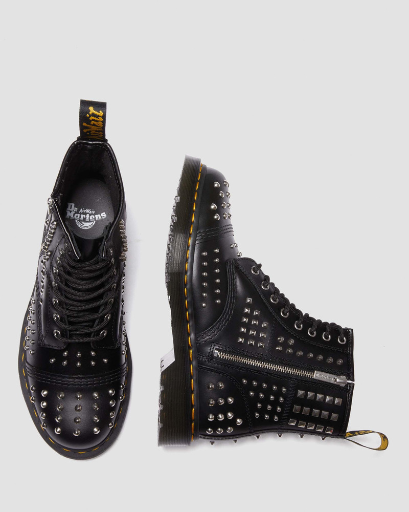 Dr. Martens 1460 Studded Zip Atlas Leather Lace Up Boots outlook