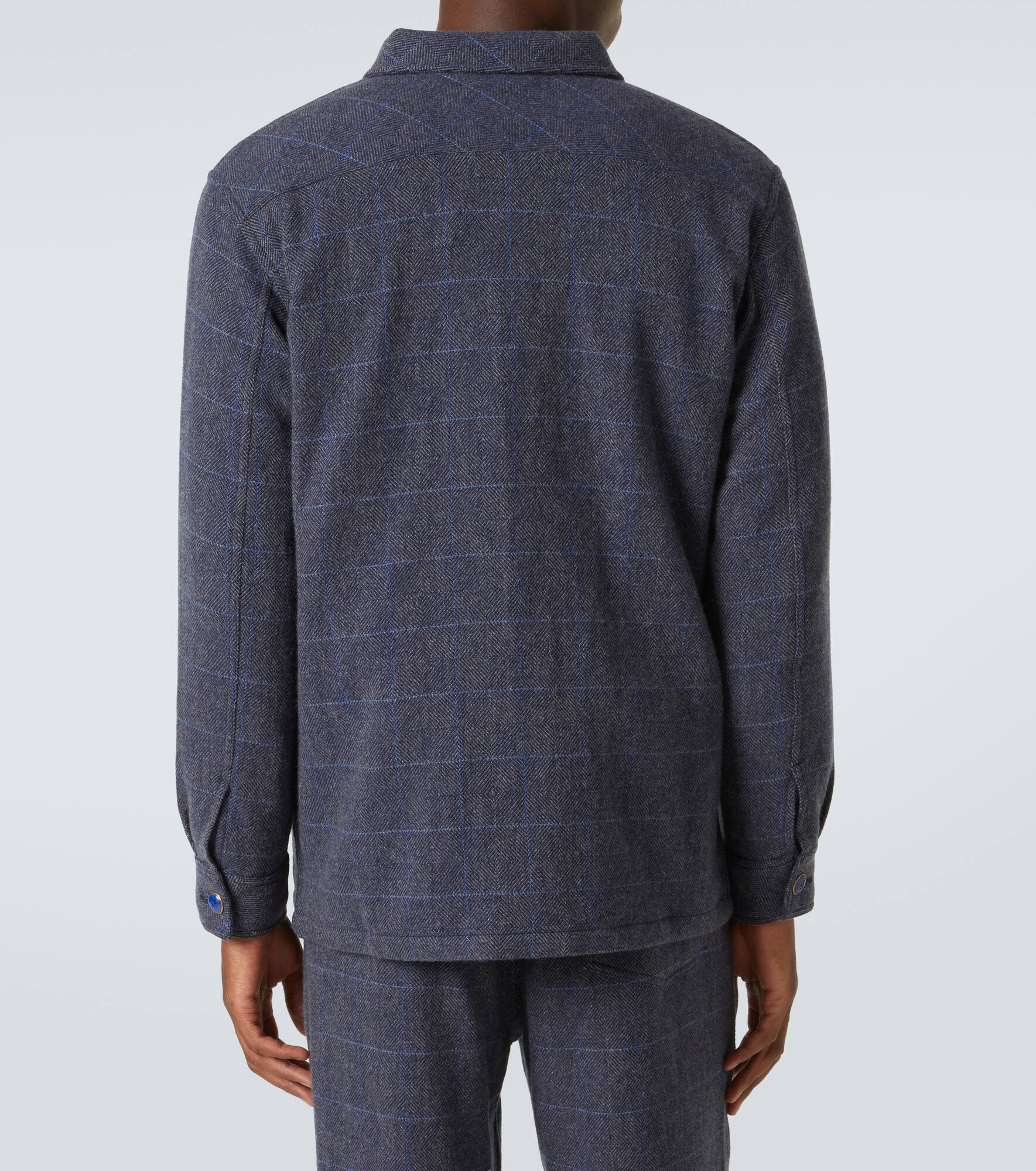 Checked cashmere overshirt - 4