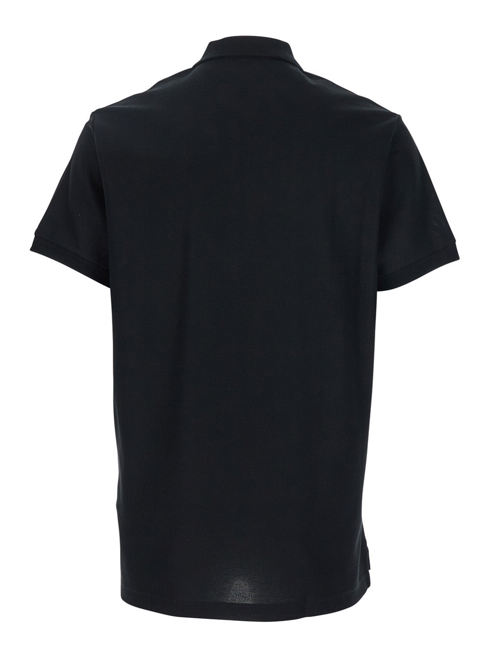 Burberry Men Black Polo Shirt With Classic Collar And Ekd Tonal Embroidery In Cotton Man - 2