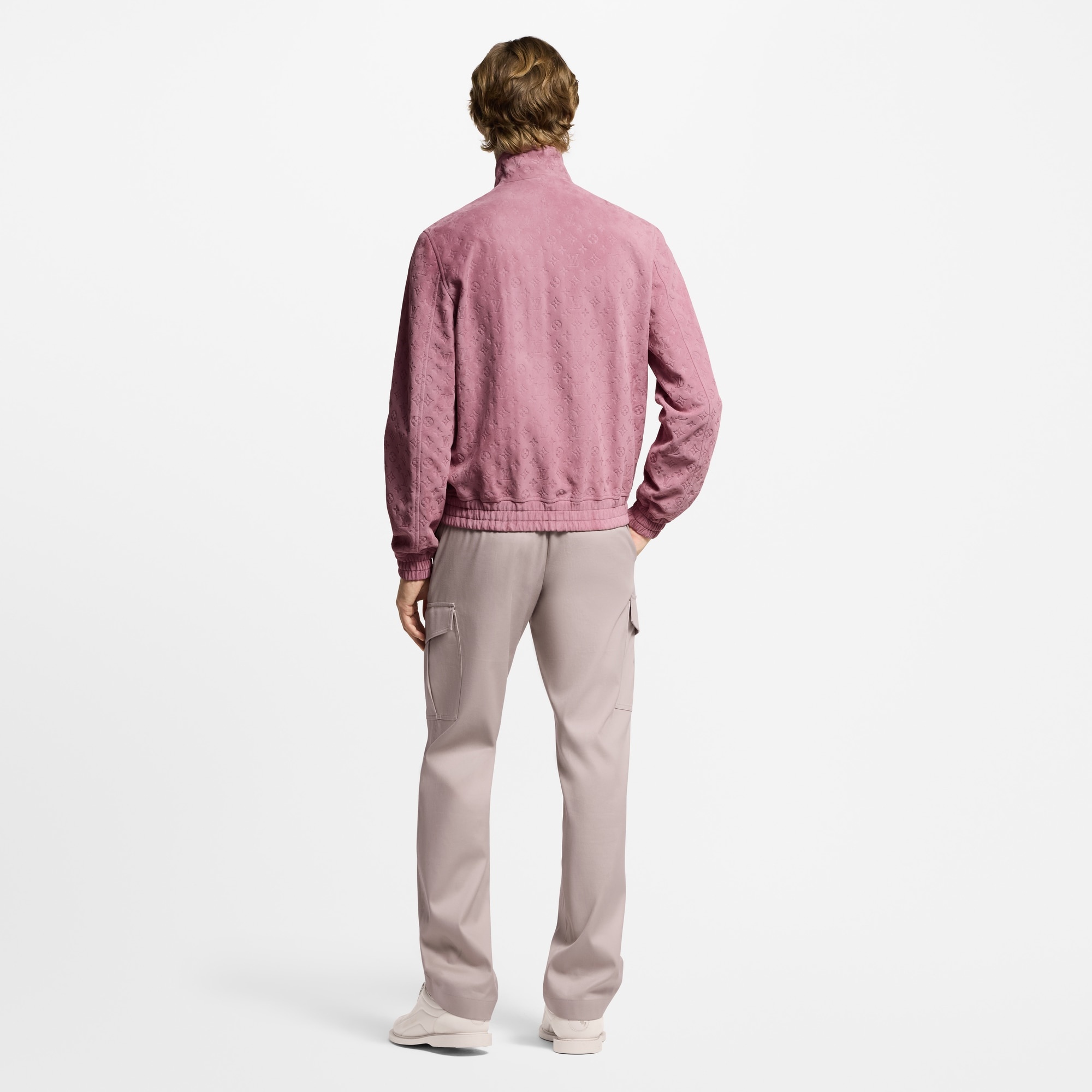 Monogram Debossed Leather Tracksuit Jacket - 3