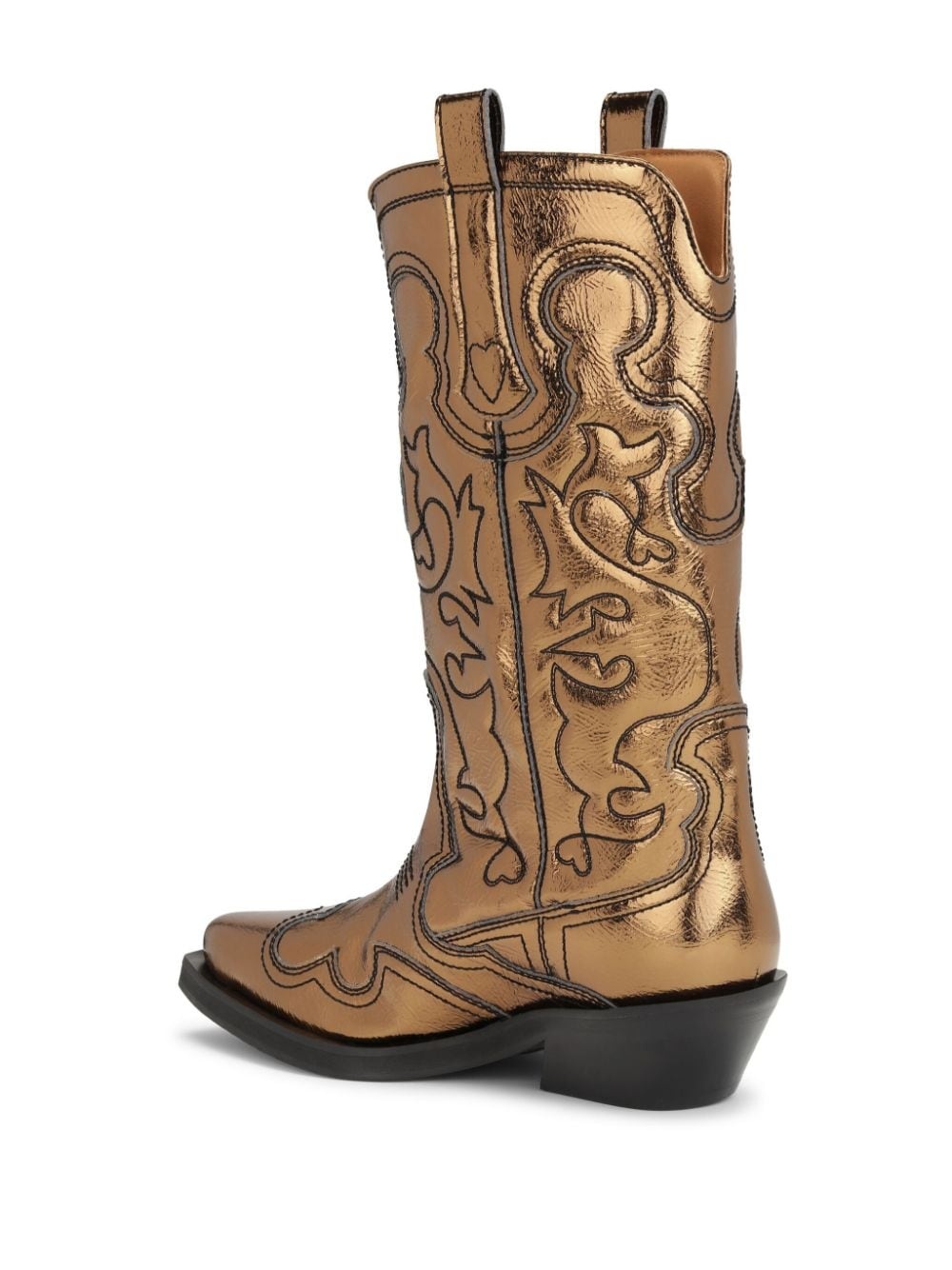 embroidered metallic-effect Western boots - 3