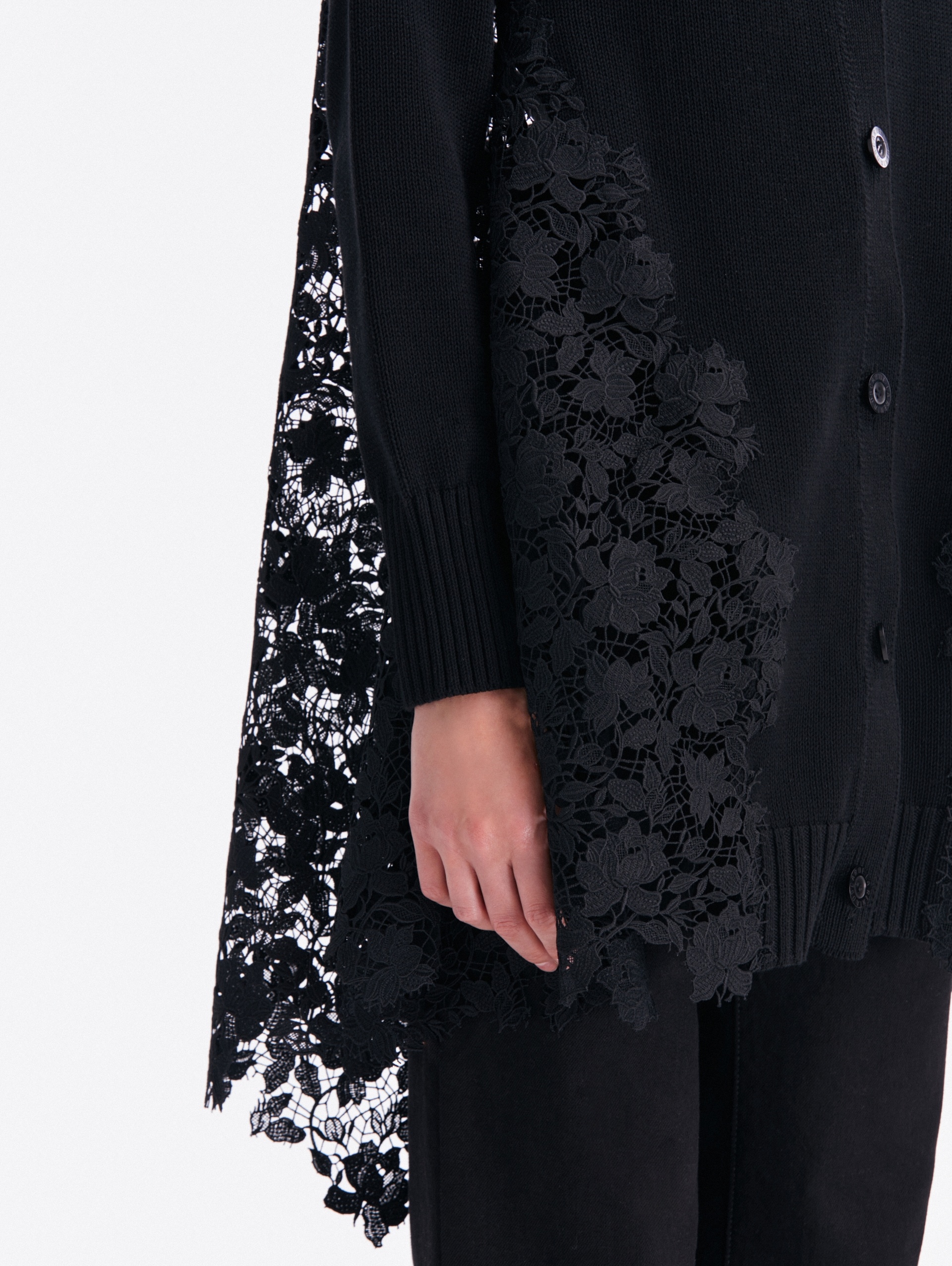 GARDENIA GUIPURE LACE LONG CARDIGAN - 5