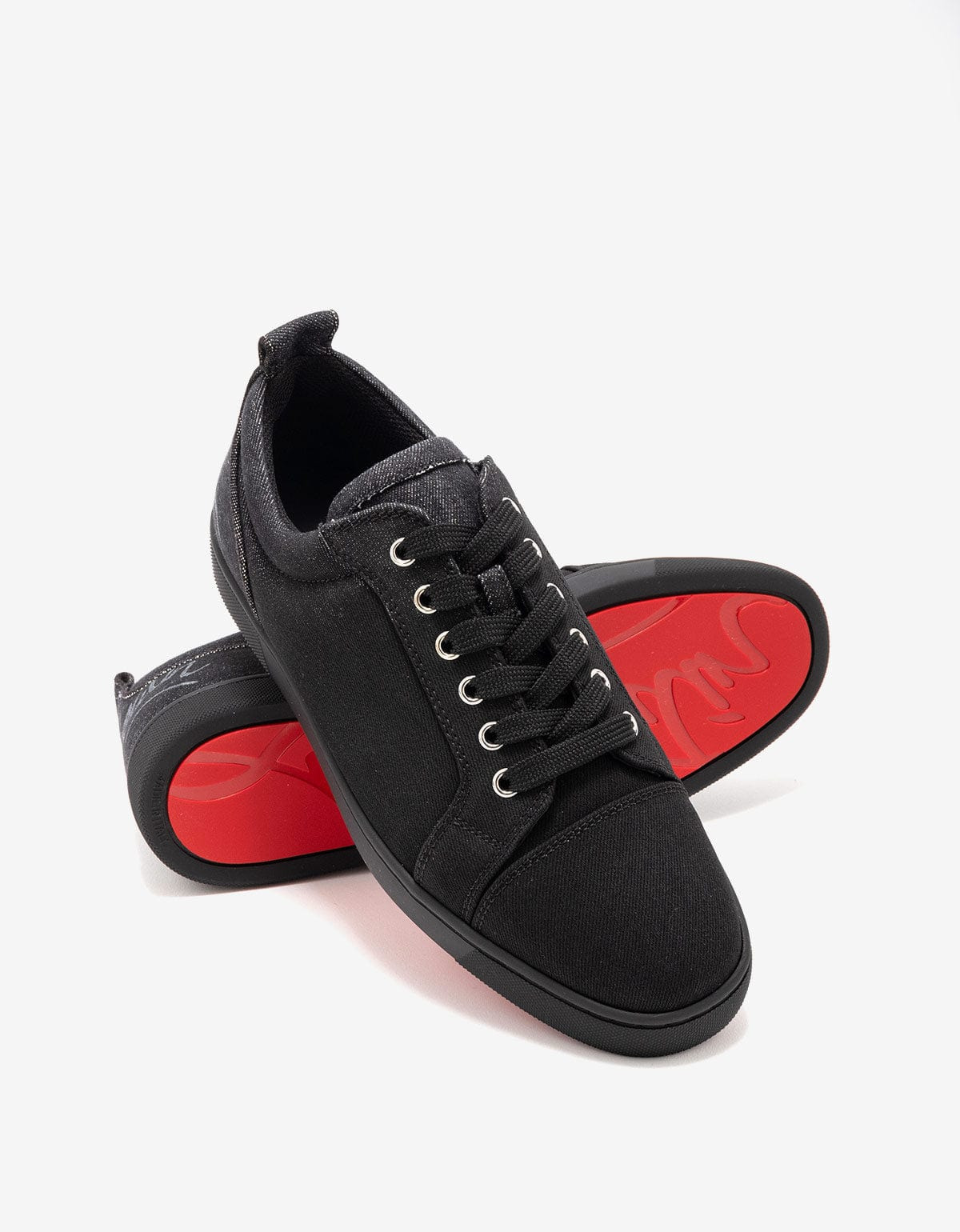 Christian Louboutin Fun Louis Junior Black Denim Trainers - 7
