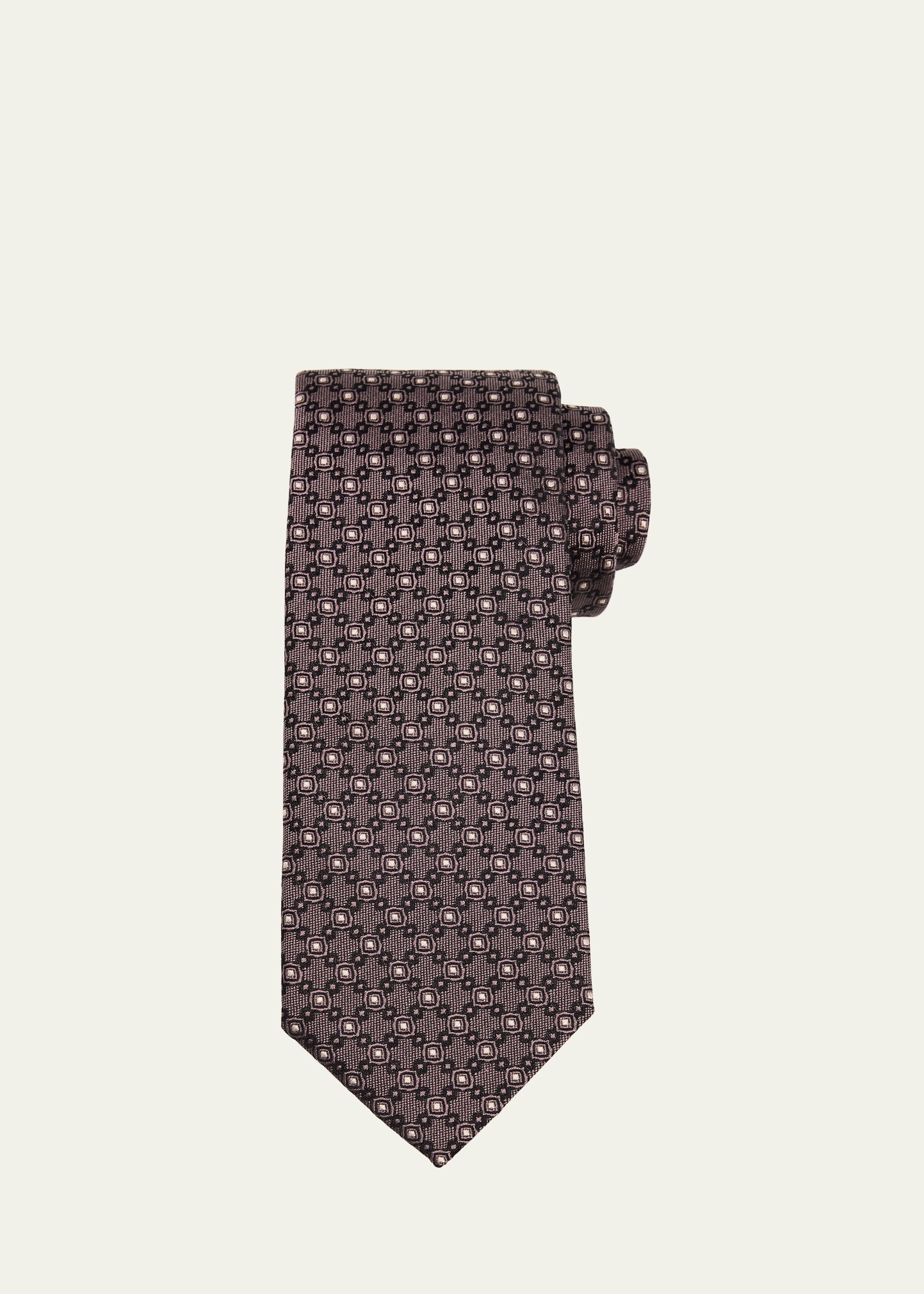 Men's Silk and Cotton Jacquard Tie - 1