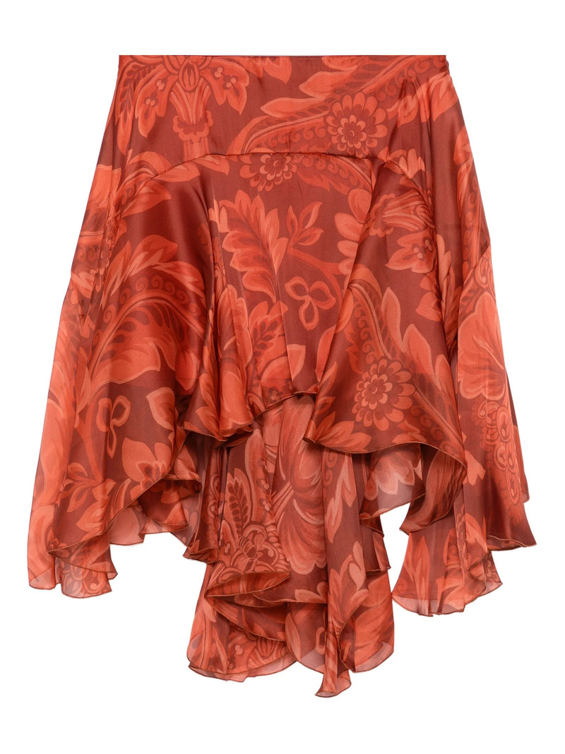 Etro Floral-print Ruffled Skirt 1