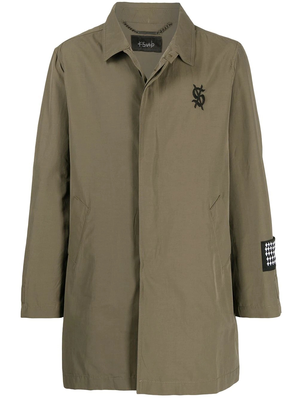 embroidered-logo coat - 1