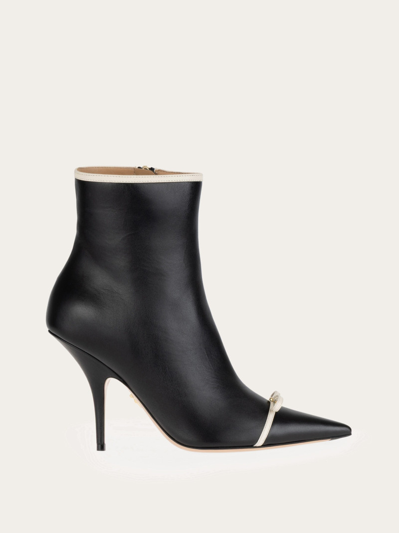 Pointed ankle boot with mini bow detail 1