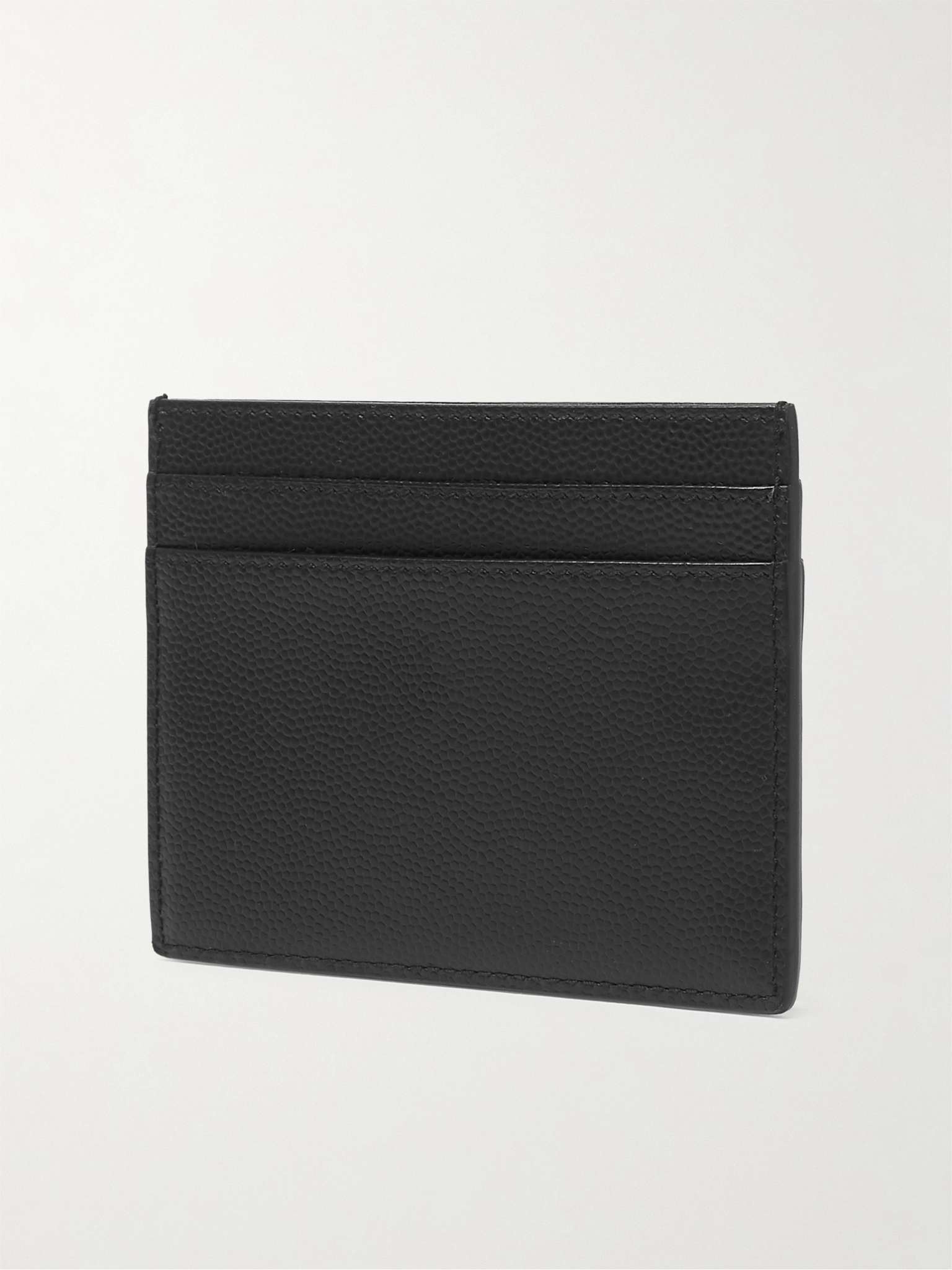 Logo-Print Pebble-Grain Leather Cardholder - 3