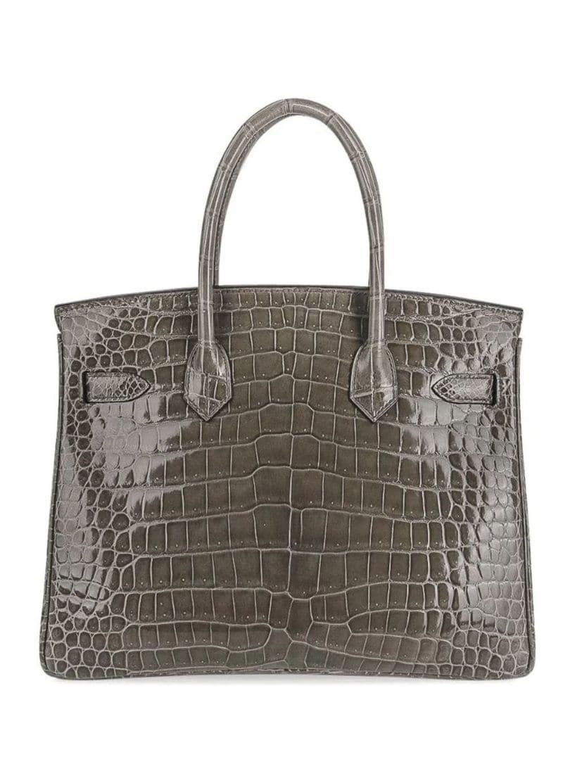 Hermes Birkin HSS 30 Bag Gris Tourterelle / Blue Sapphire Porosus Crocodile - 2