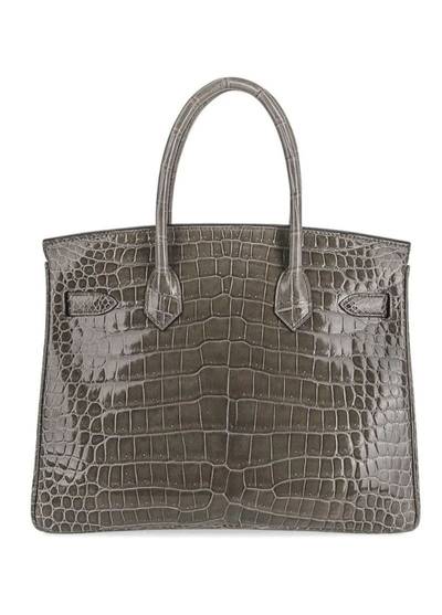 Hermès Hermes Birkin HSS 30 Bag Gris Tourterelle / Blue Sapphire Porosus Crocodile outlook