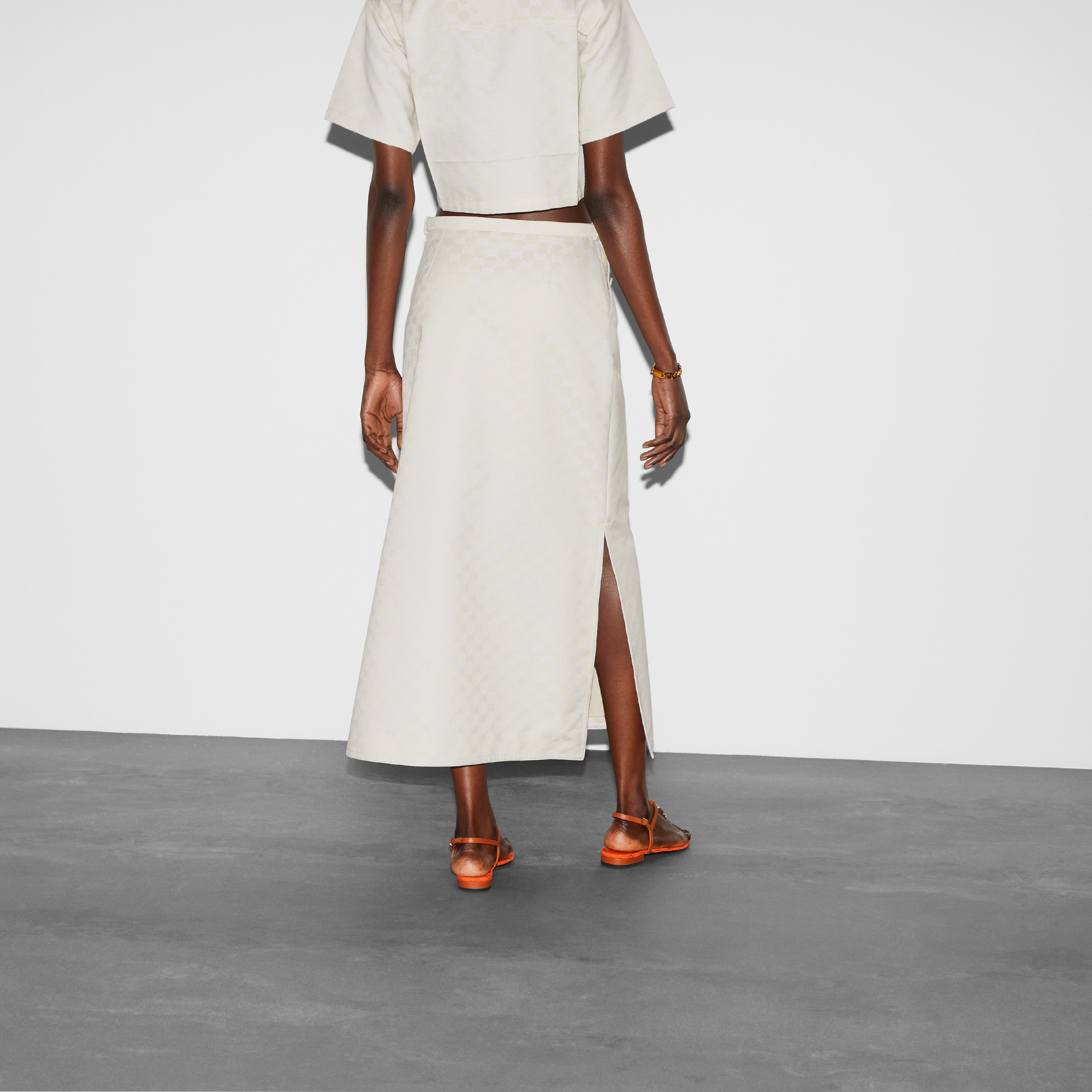 GG cotton gabardine skirt - 4