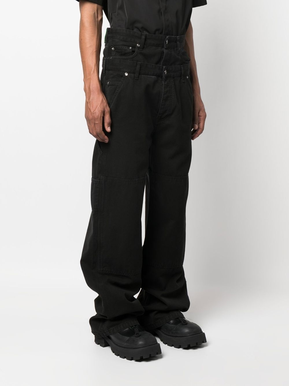 wide-leg layered trousers - 3