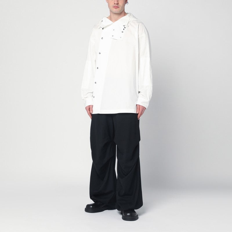 WHITE ASYMMETRIC COTTON SHIRT - 2