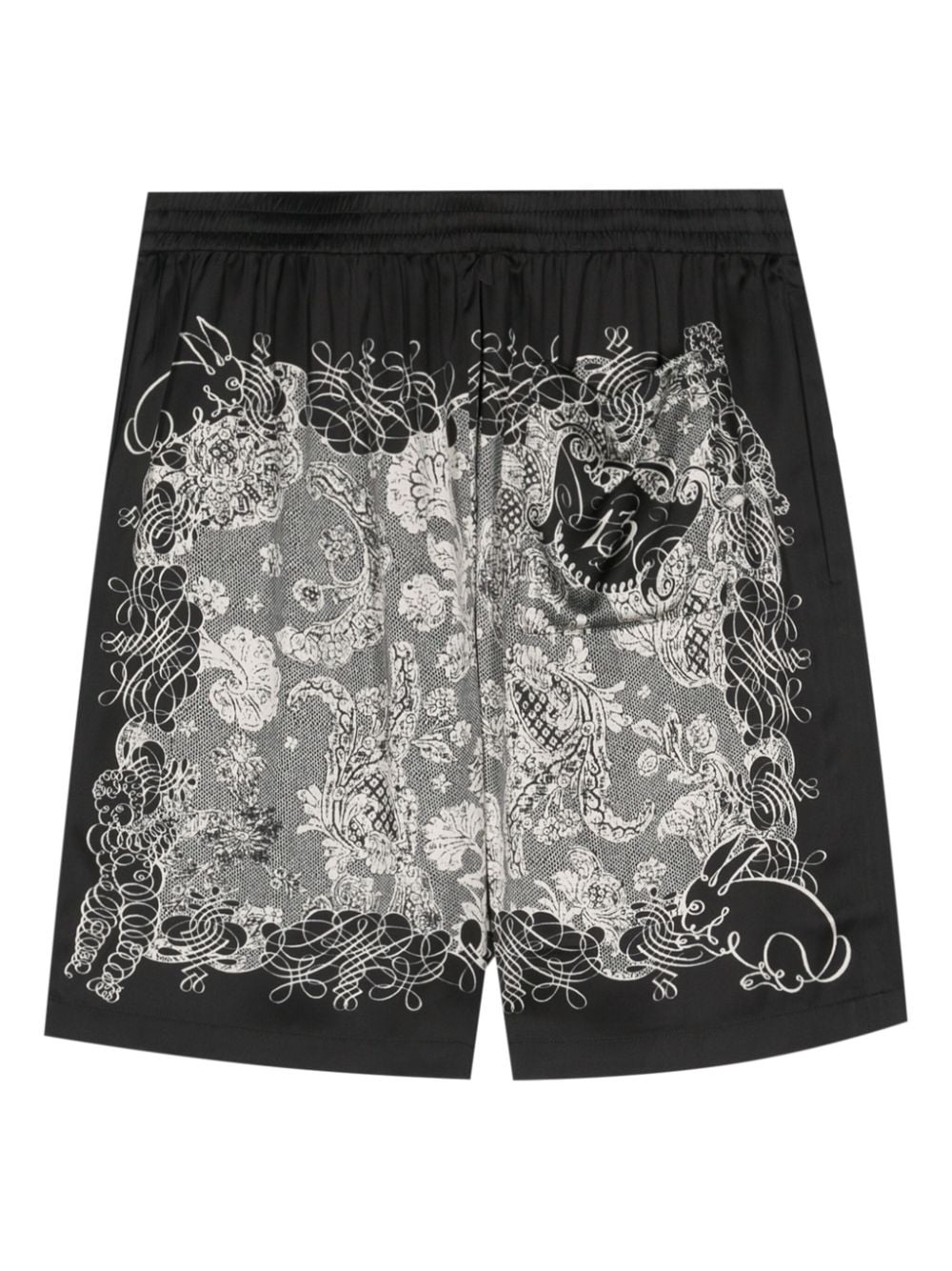 floral-print track shorts - 2
