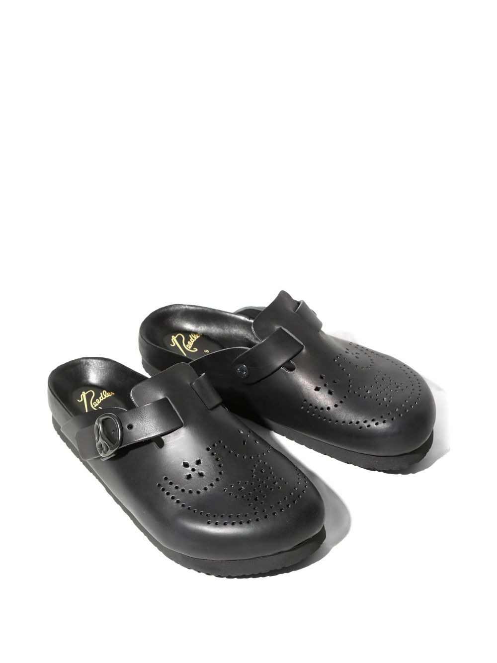 perforated buckled mules - 2