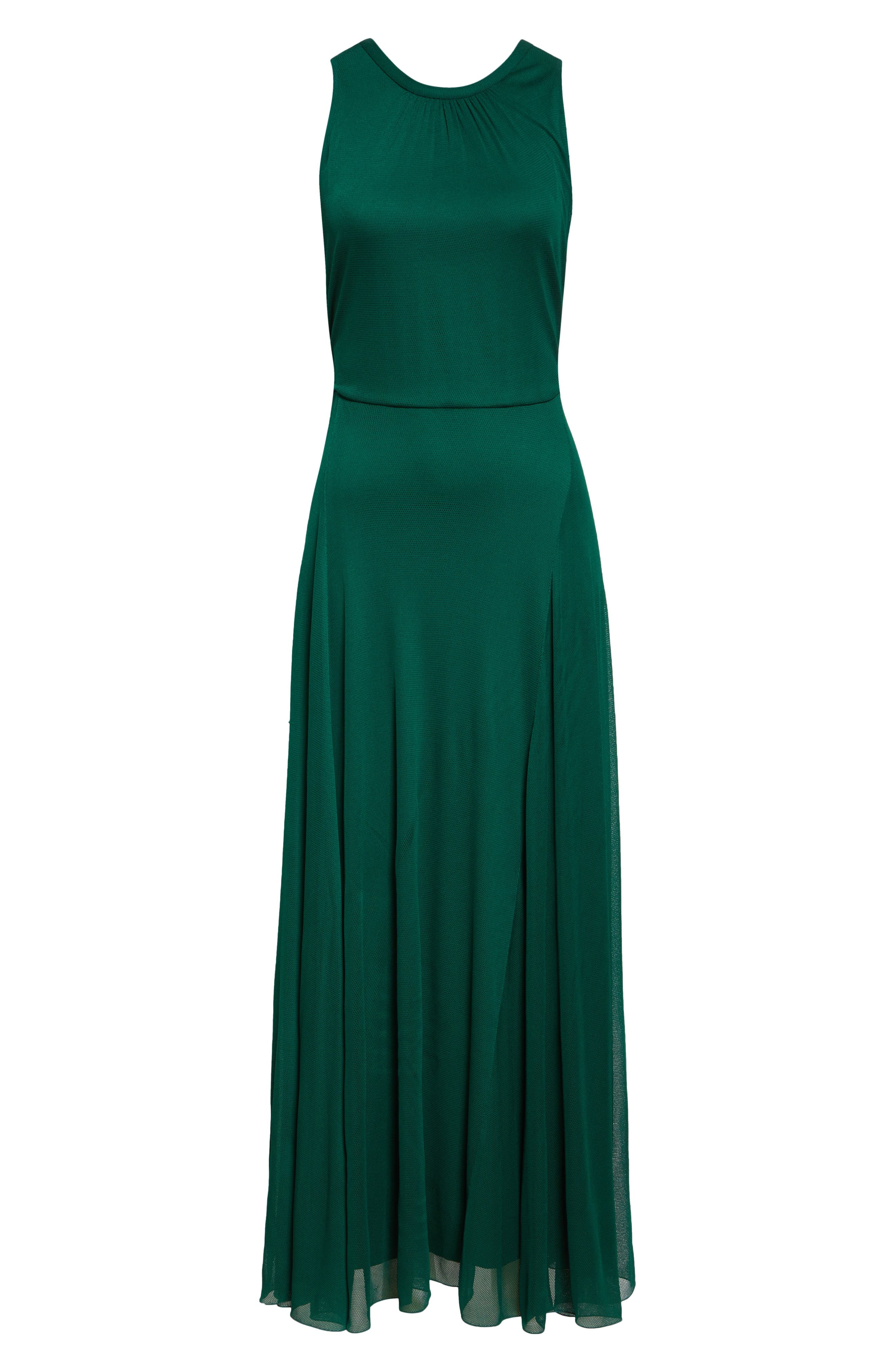 Max Mara Carnet Mesh Jersey Maxi Dress in Emerald at Nordstrom - 5