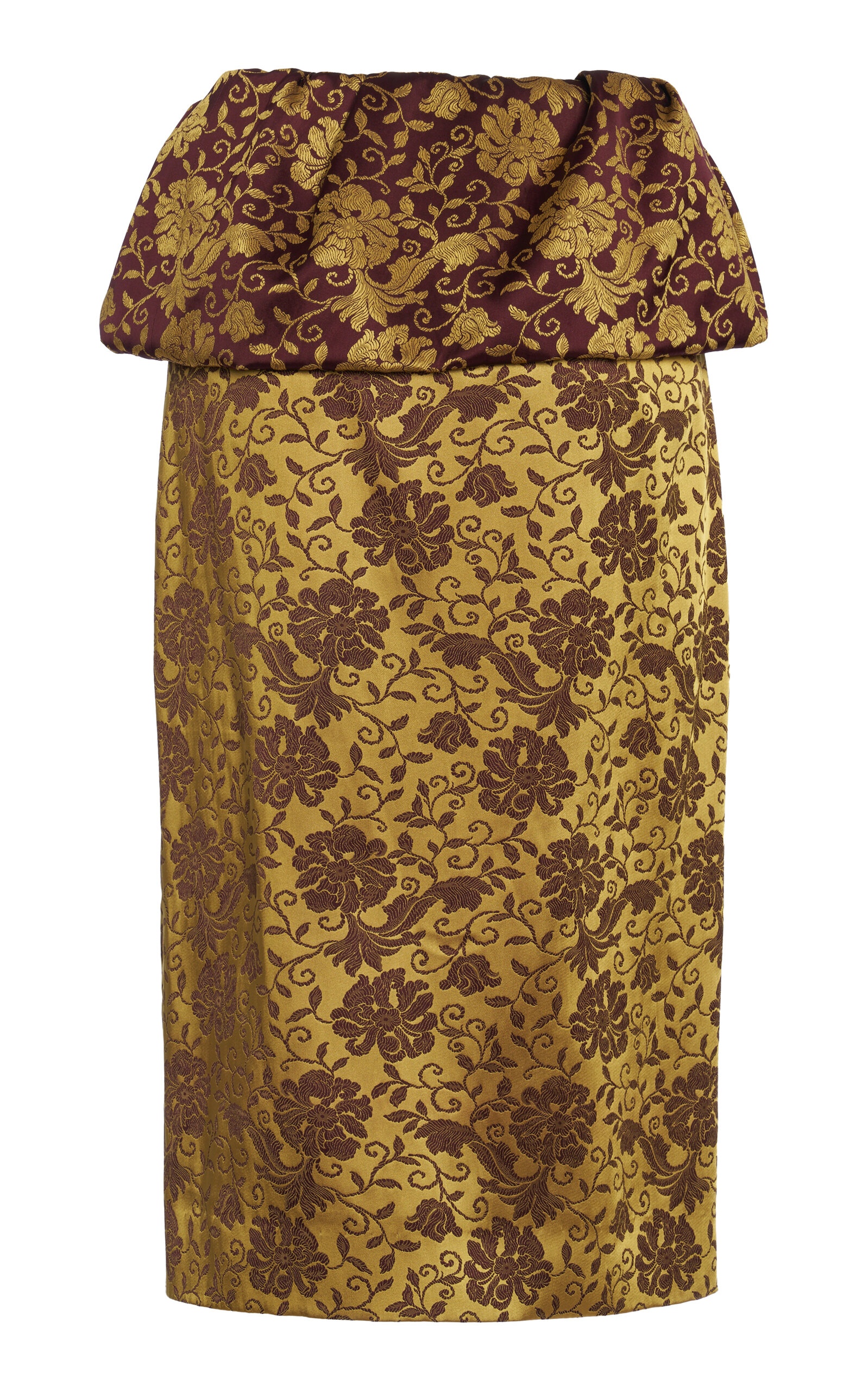 Santi Wrap-Front Jacquard Midi Skirt yellow - 3