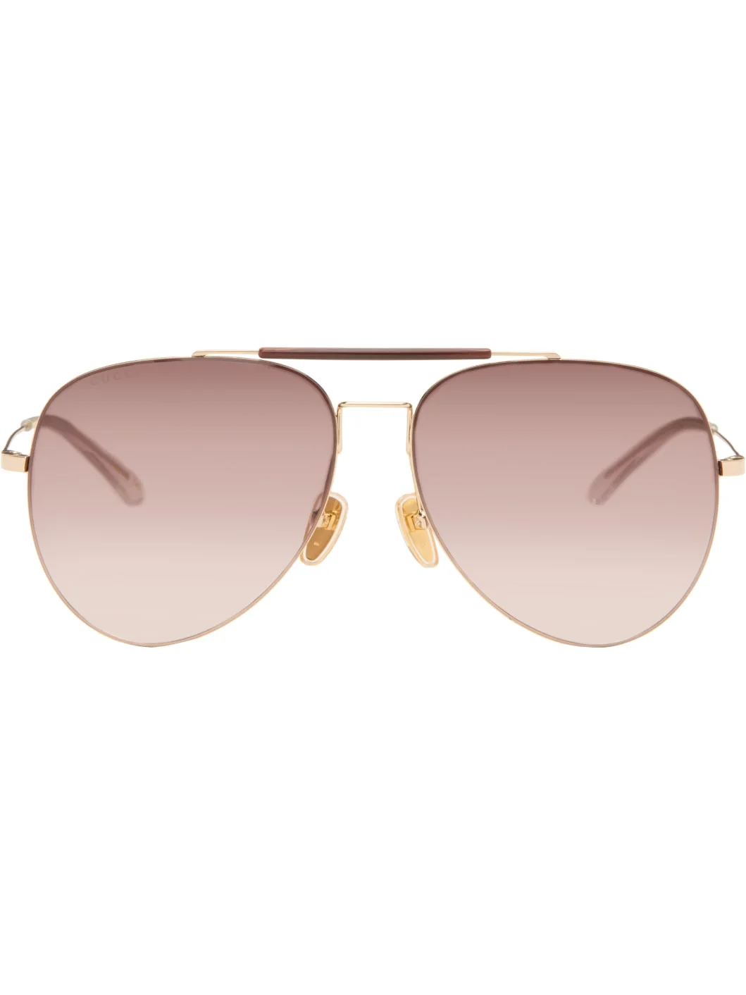 Gold Aviator Frame Sunglasses - 1