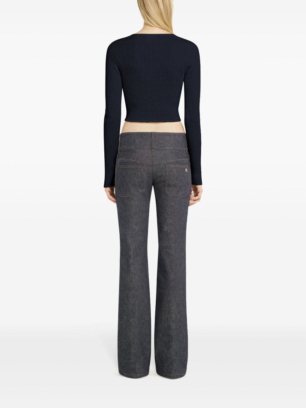 cropped fine-ribbed cardigan - 4