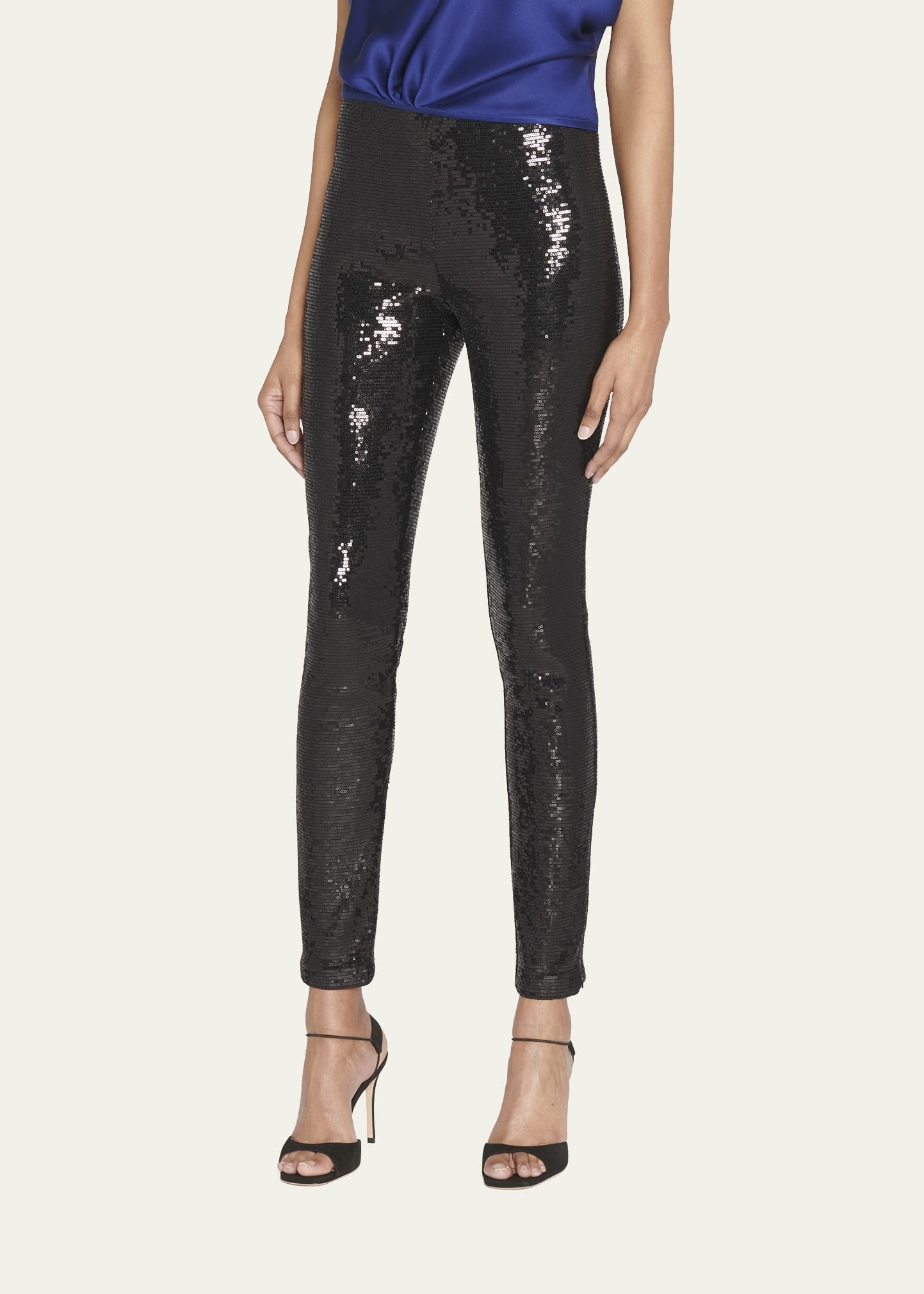 Sequin Ankle Leggings - 4