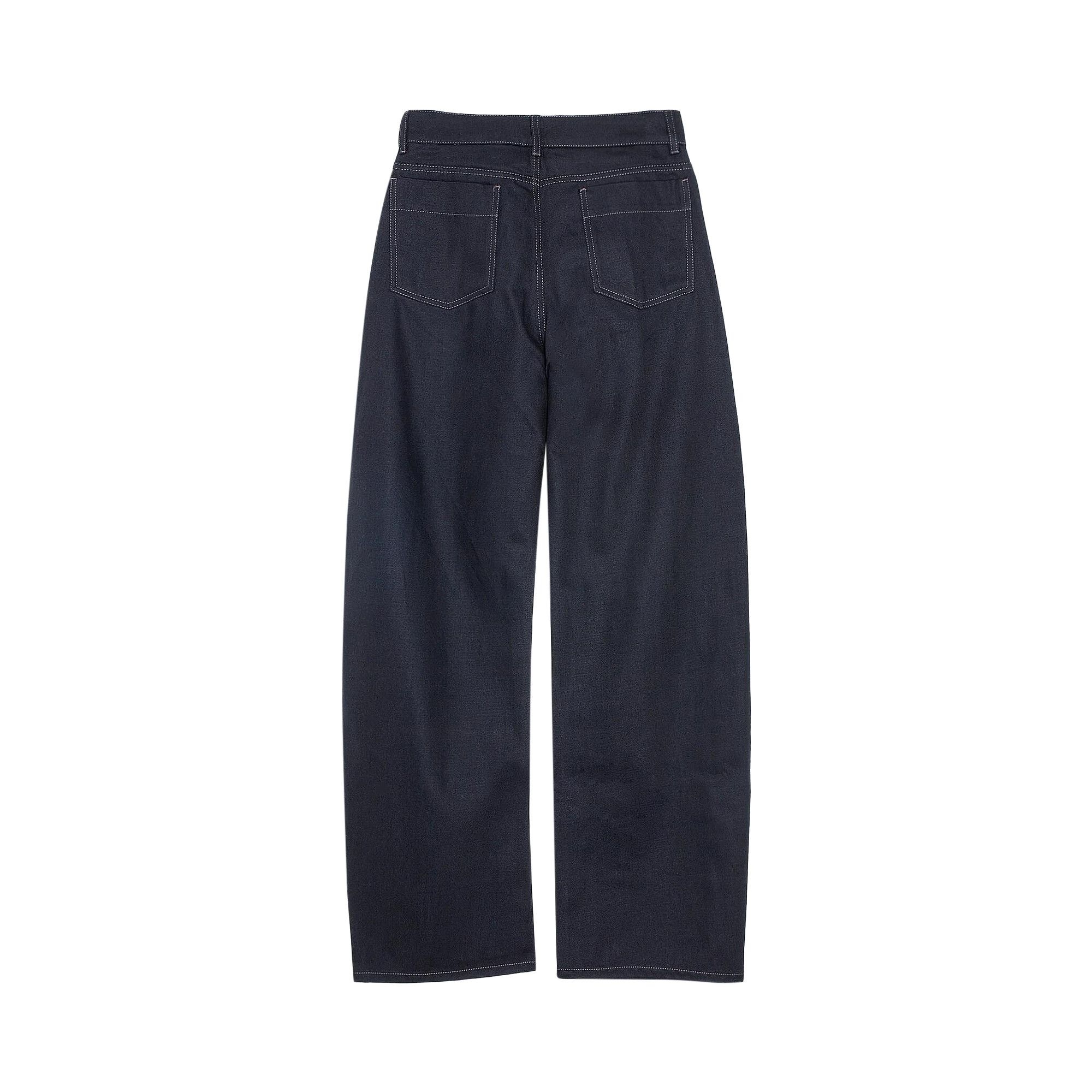 Lemaire High Waisted Curved Pants 'Denim Indigo' - 2