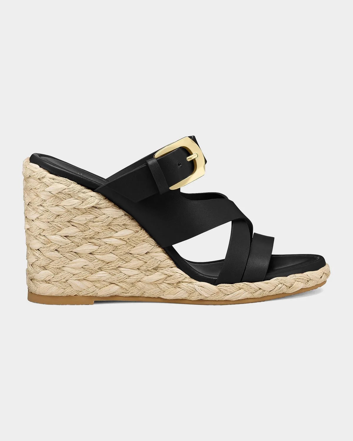 105mm Sai Leather Espadrille Wedge Sandals - 1