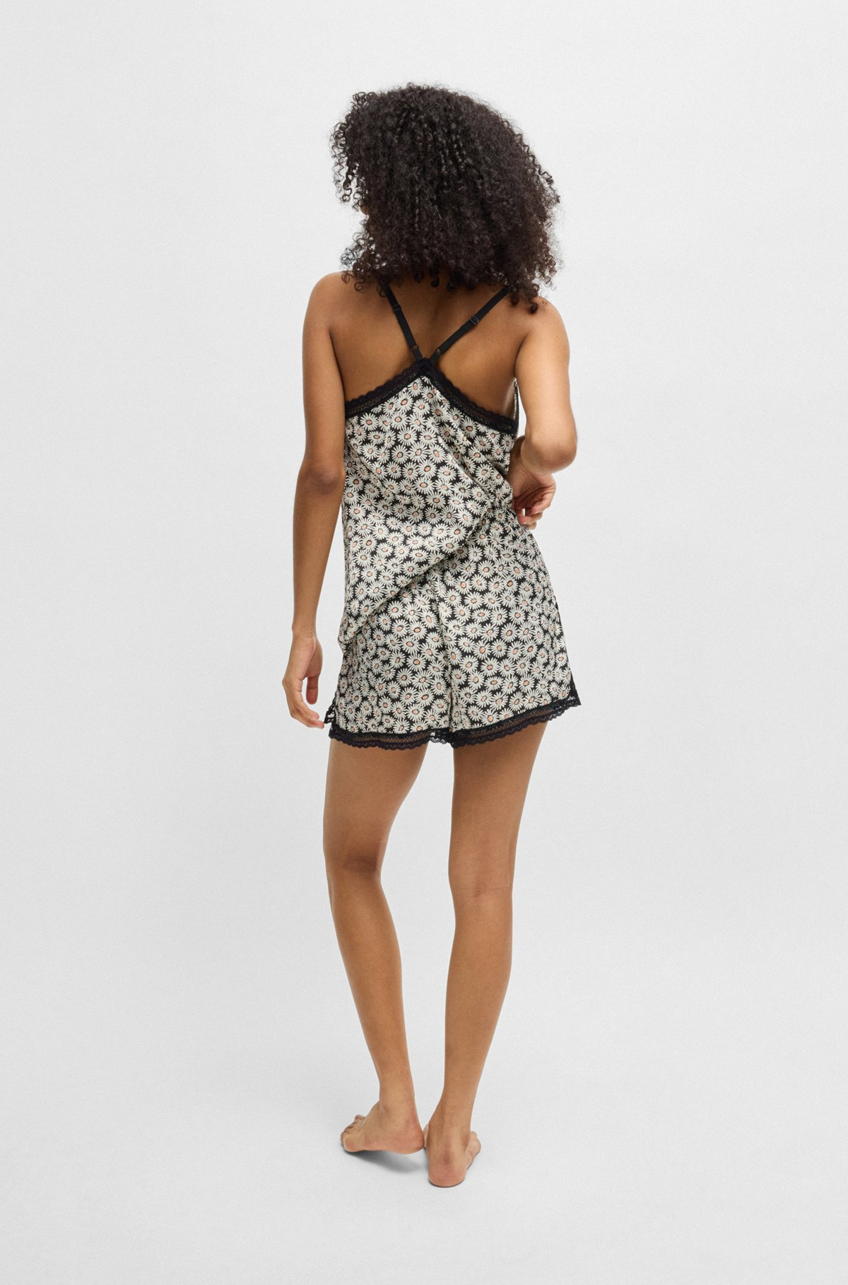 LACE-TRIM PAJAMA SHORTS IN SATIN - 5