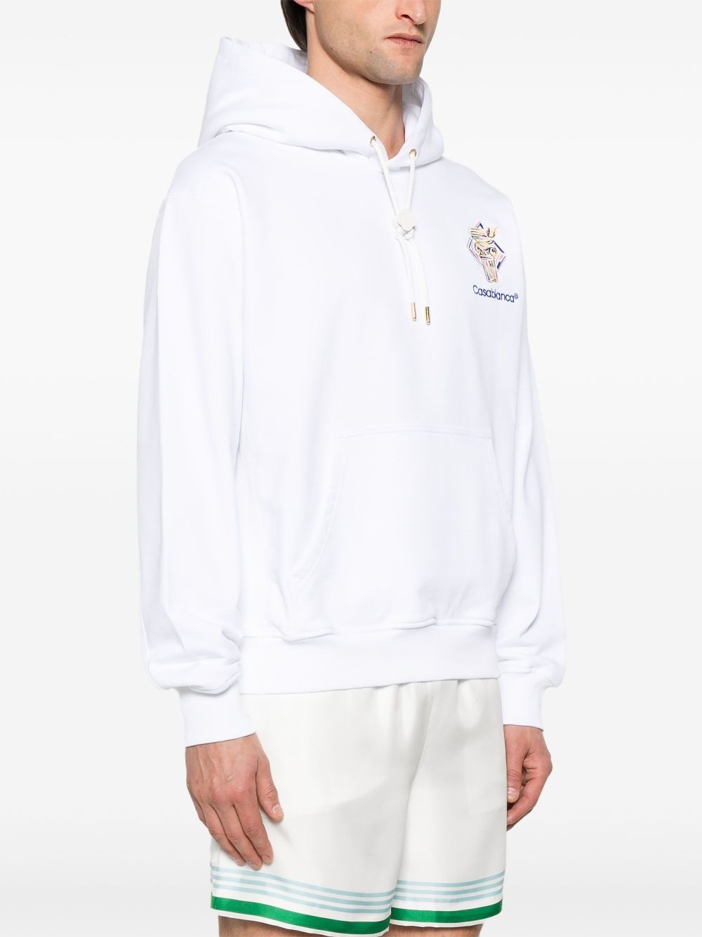logo-embroidered hoodie - 3
