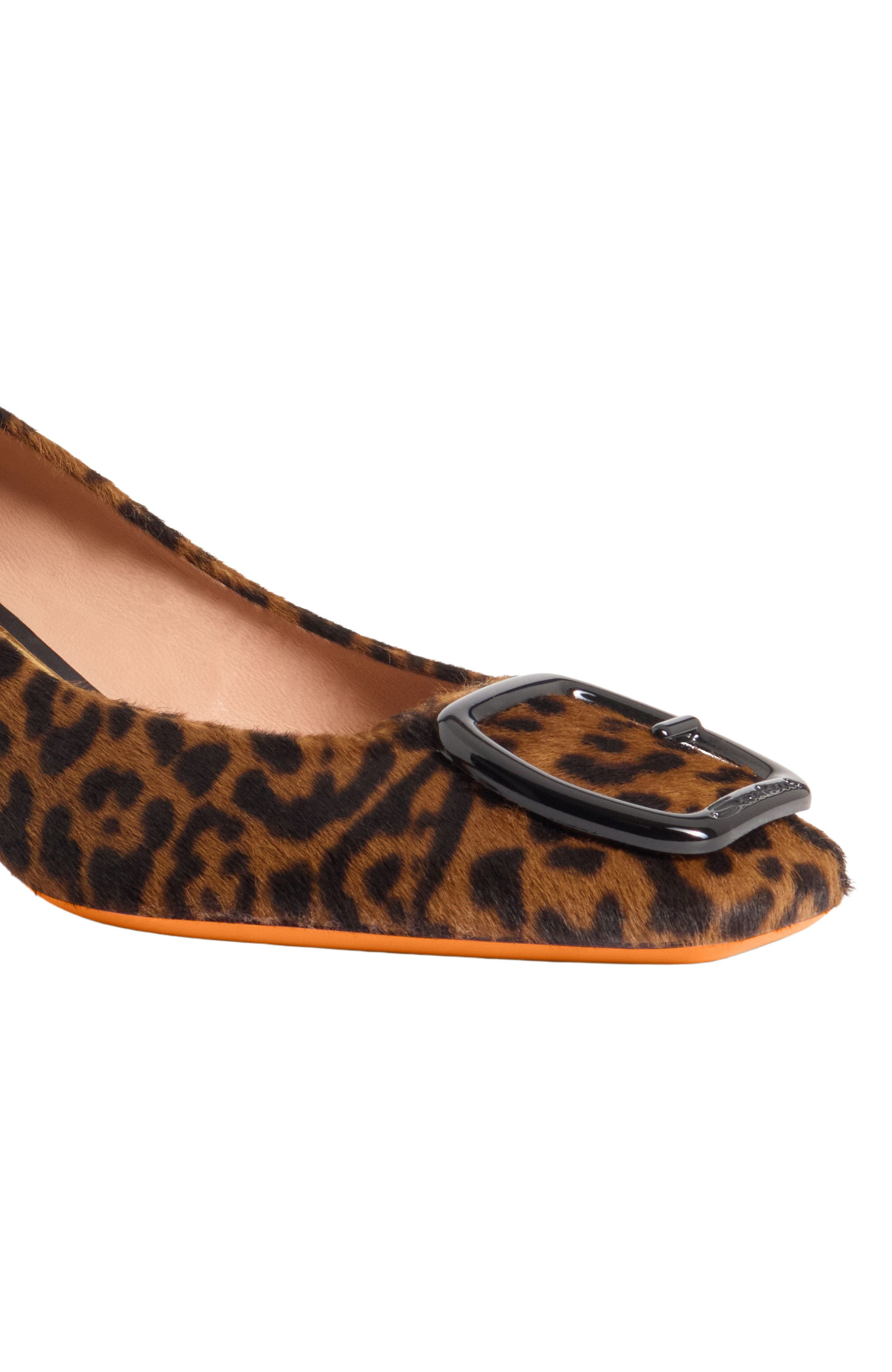 Santoni Women's animal-print cavallino mid-heel pump in Brown at Nordstrom - 5