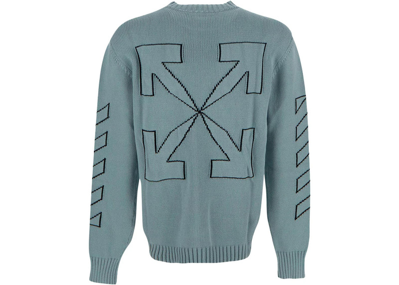 Off-White OFF-WHITE Arrows Diag Outline Intarsia Knit Sweater Light Green outlook