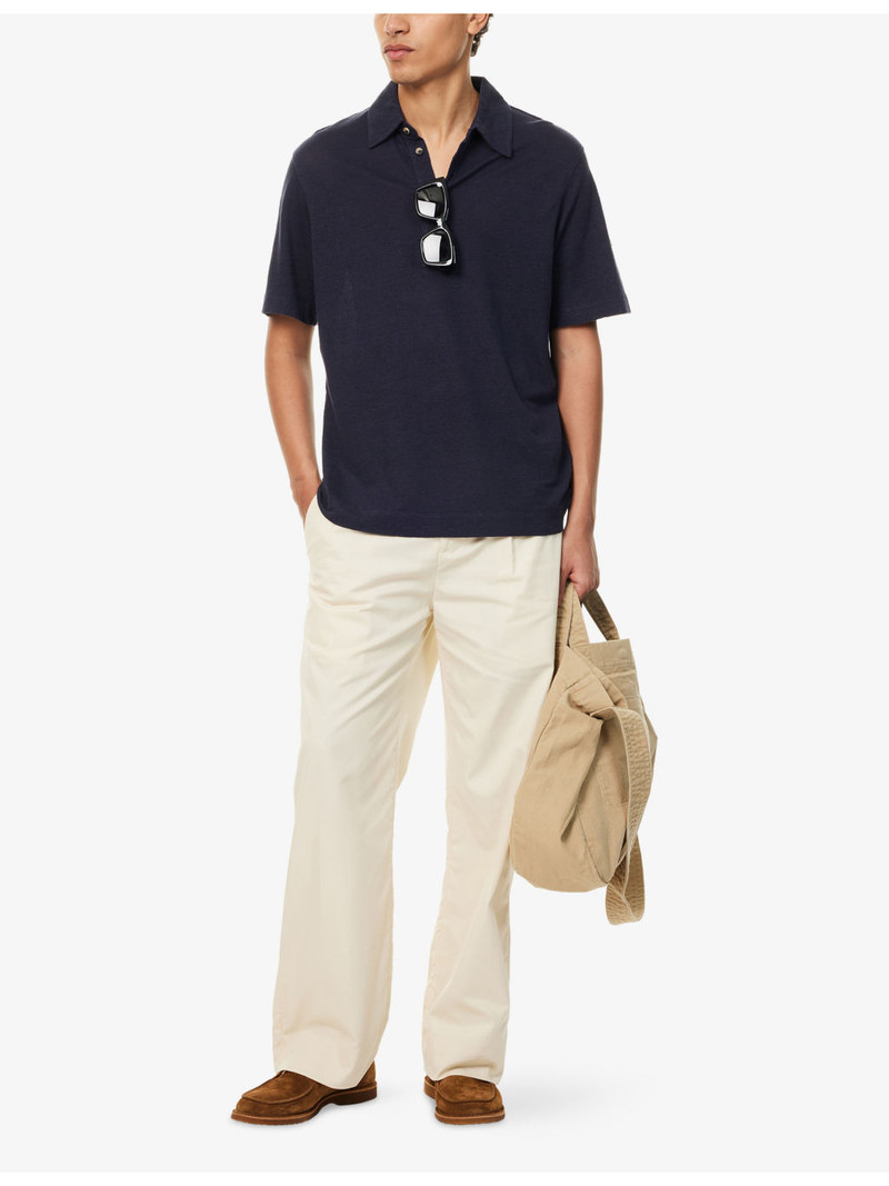 Paul Smith Short-Sleeve Knitted Linen Polo Shirt outlook