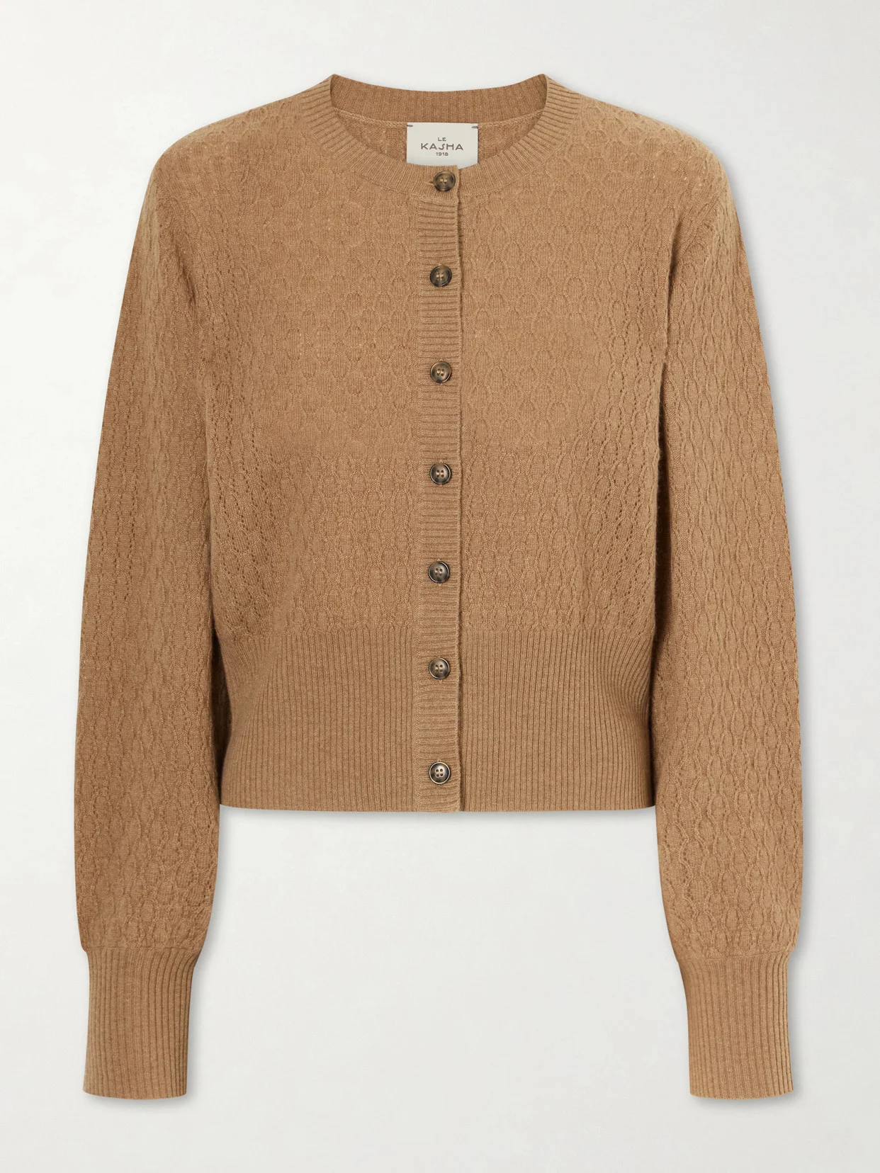 Gaya Pointelle Knit Cashmere Cardigan - 1