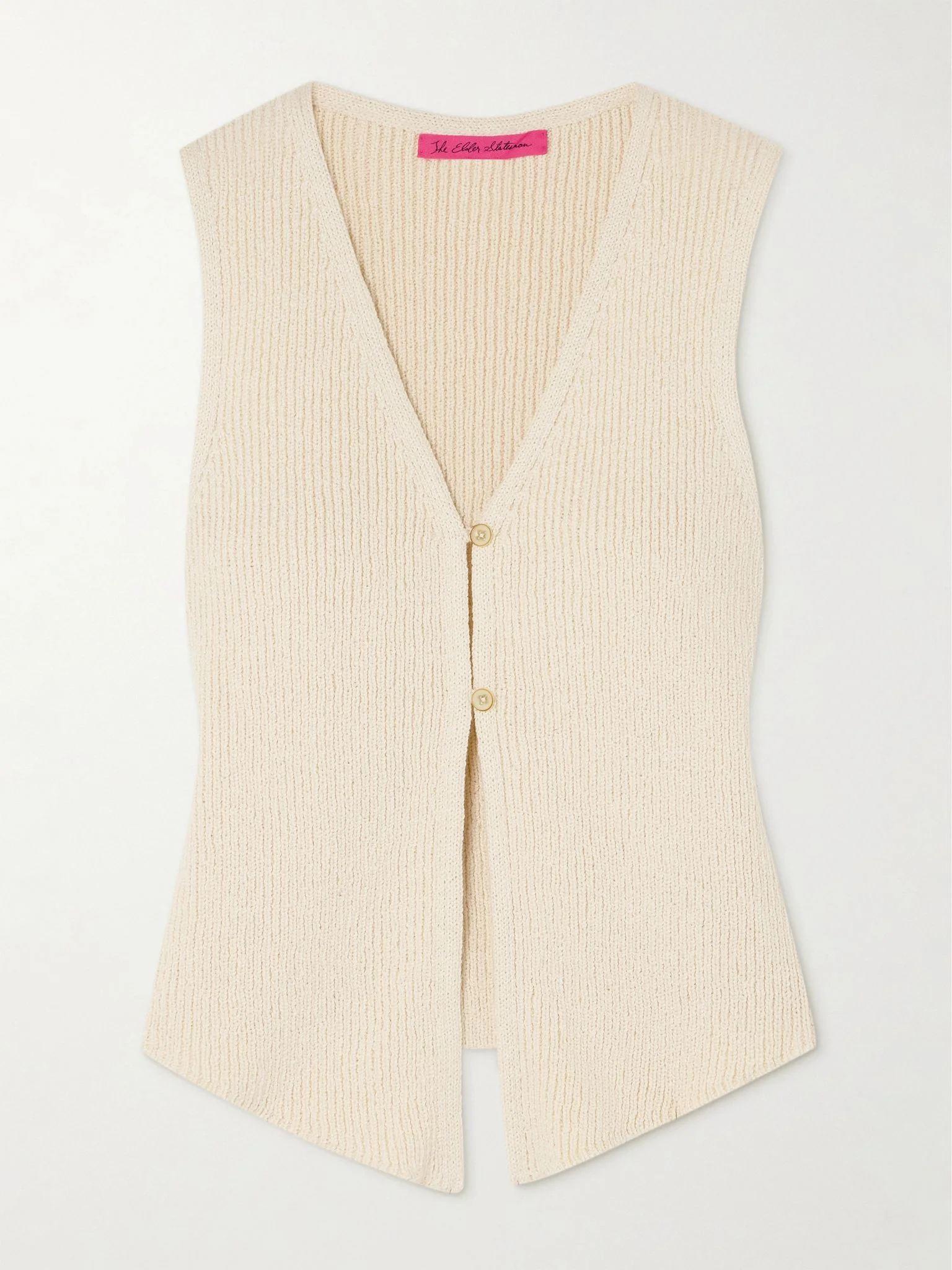 Nora knitted cotton vest Yellow - 1