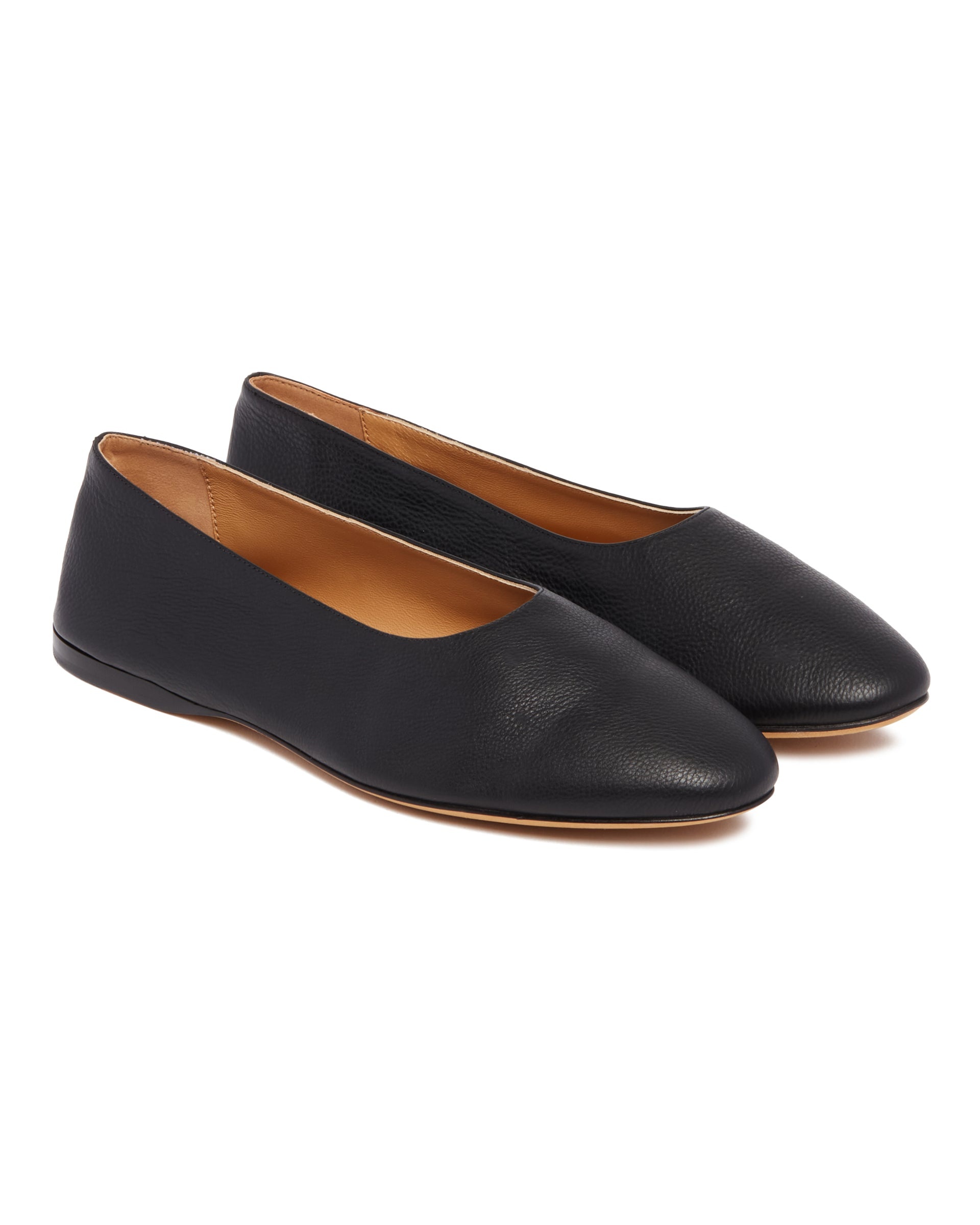 Black Awar Leather Flats - 3