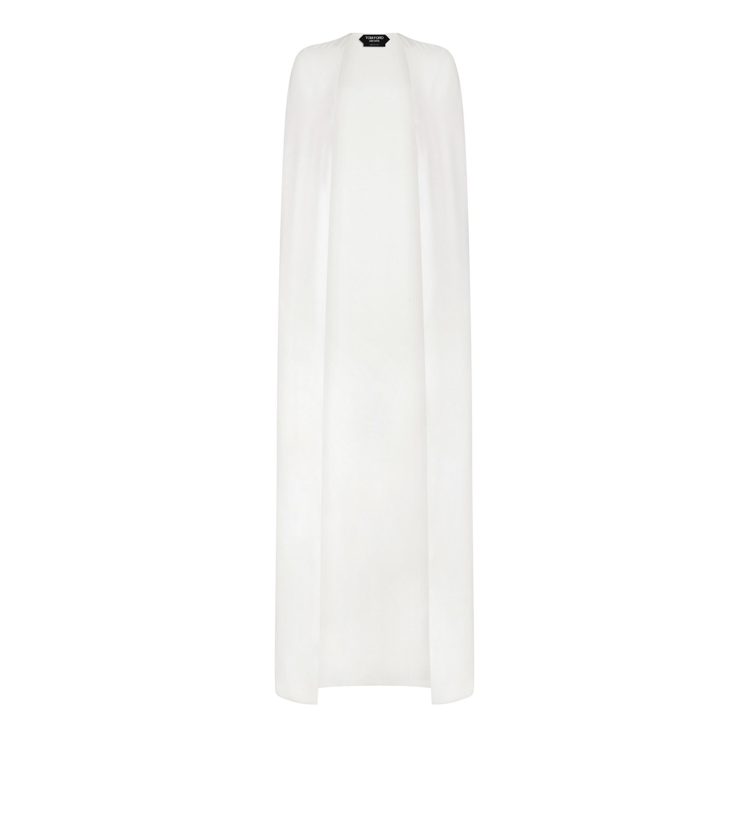DOUBLE SILK GEORGETTE EVENING CAPE - 1