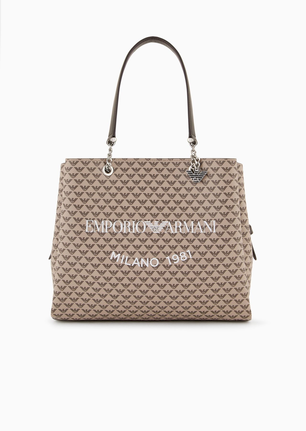 All-over eagle shopper bag with eagle charm - 1