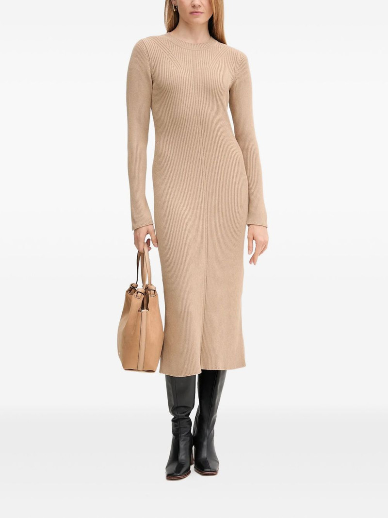 ribbed split midi dress 1