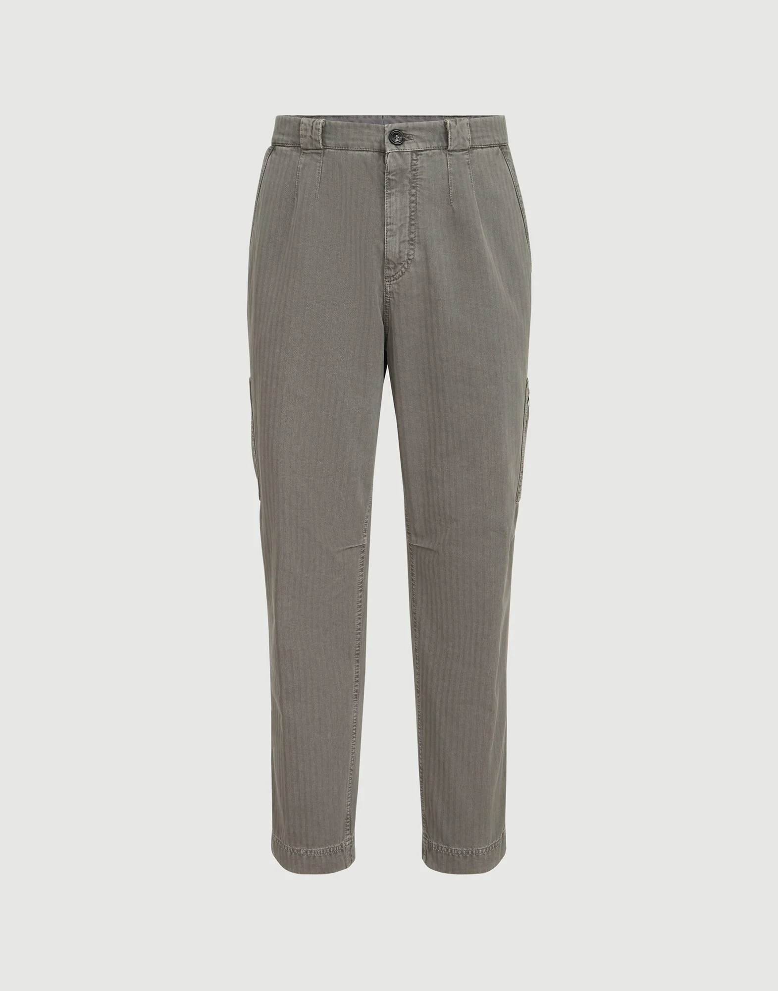 Cotton chevron trousers with zipped pocket - 1