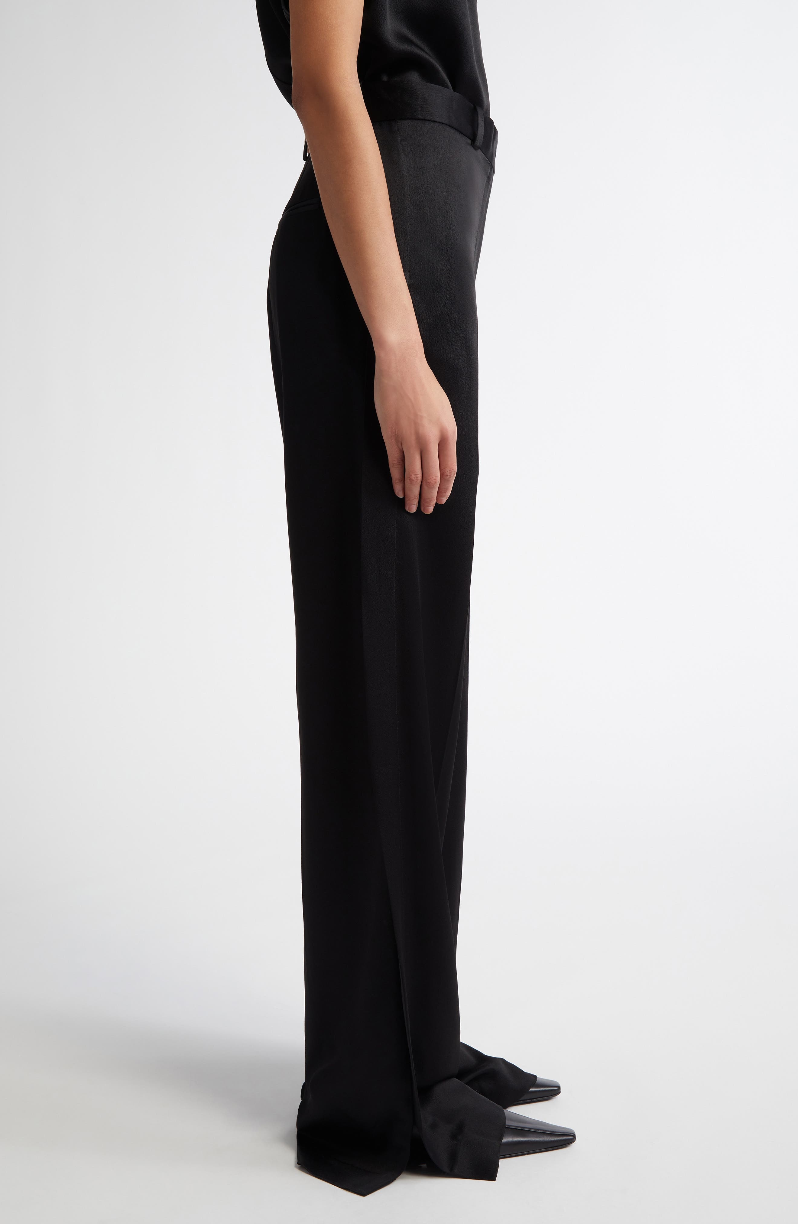 TOTEME Slit Cuff Trousers in Black at Nordstrom - 4