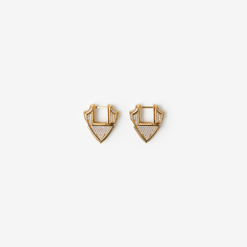 Small Shield Pavé Earrings 1