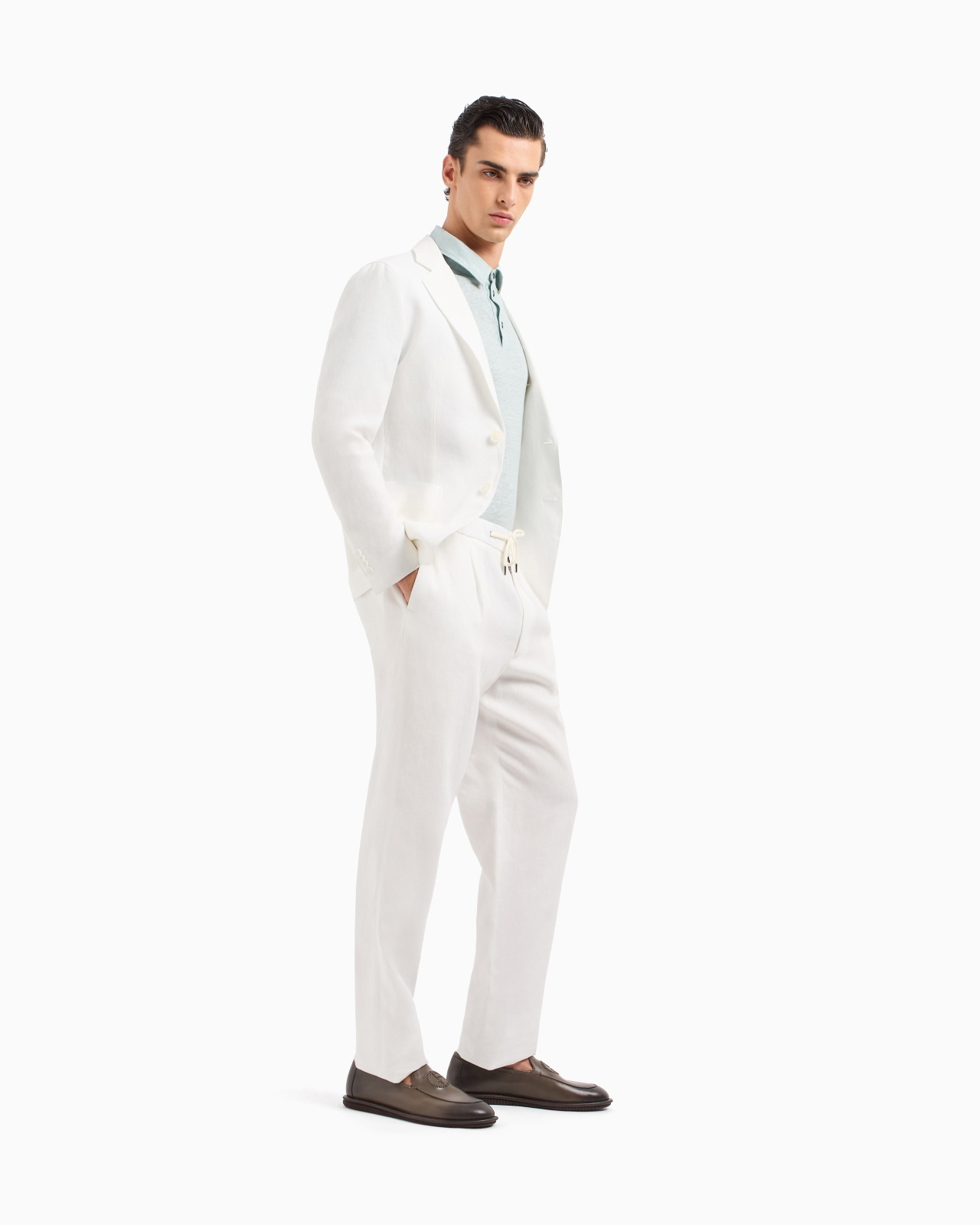 Single-dart, pure linen canvas trousers - 2
