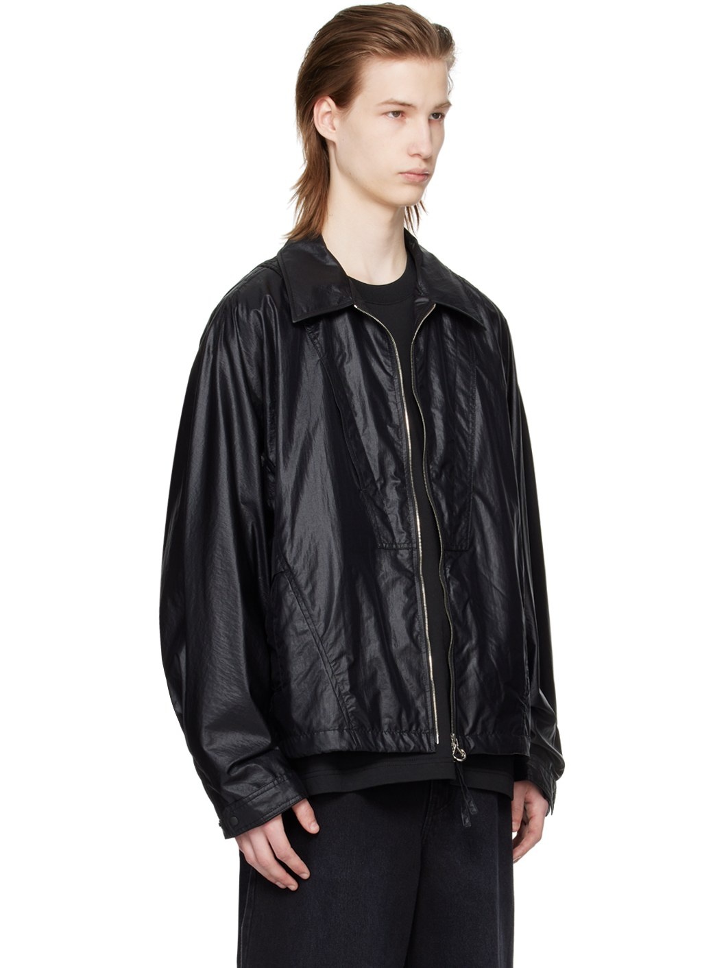 Black Crinkled Jacket - 2
