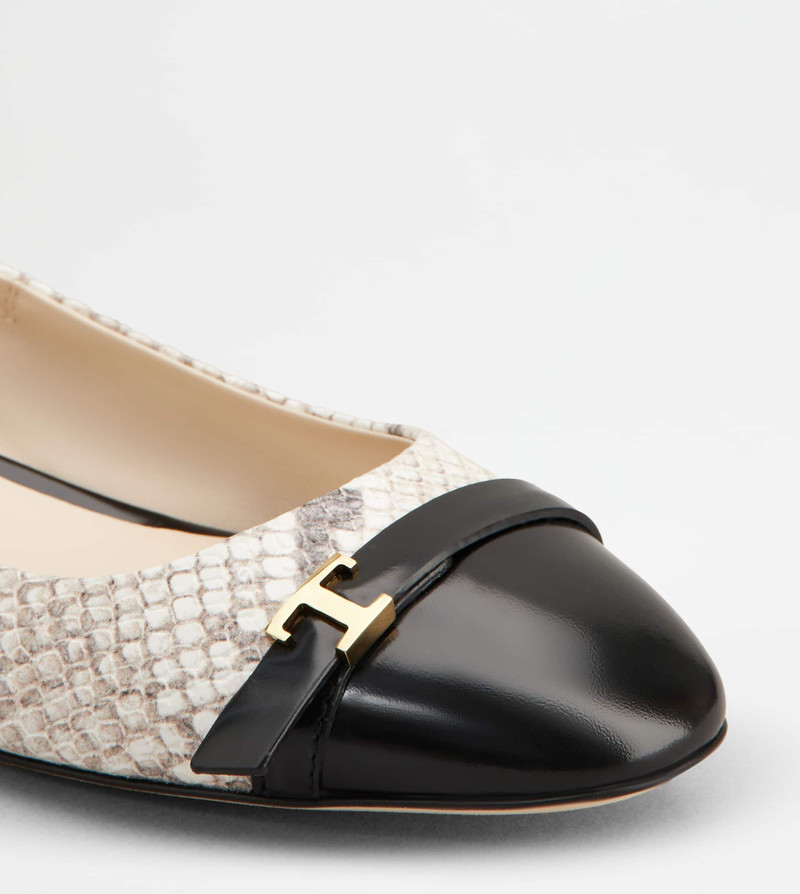 BALLERINAS IN LEATHER - GREY, BLACK, OFF WHITE 5