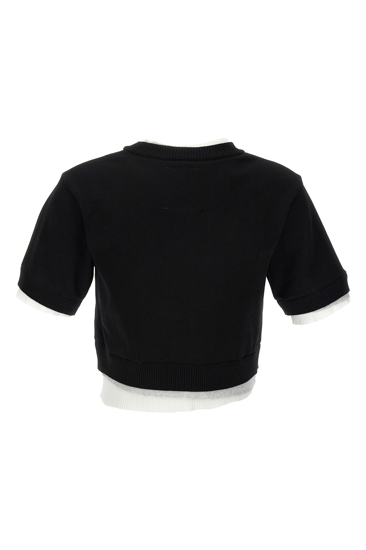 Contrast insert cropped sweater - 2