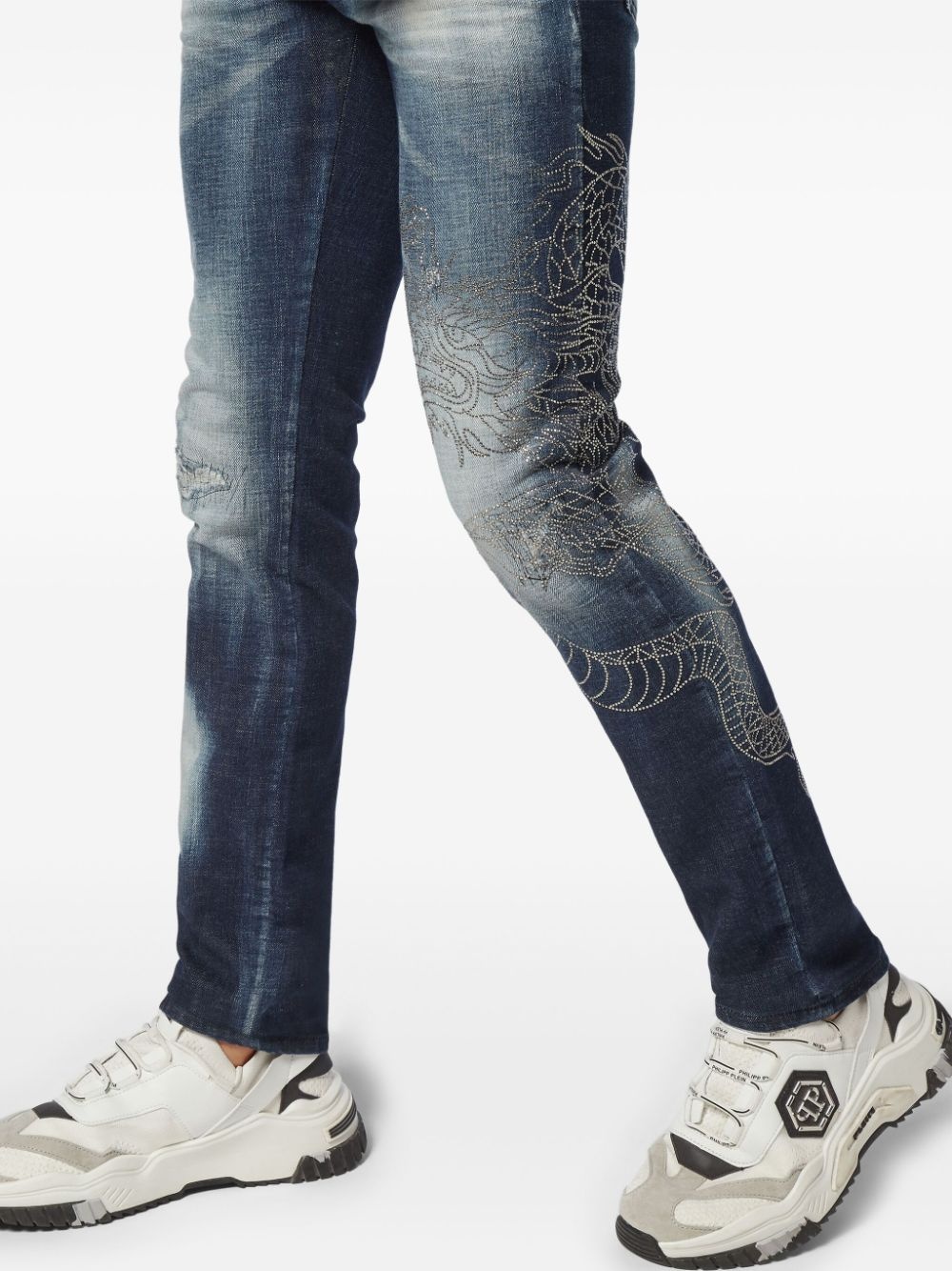 Super Straight Cut Dragon Strass jeans - 5